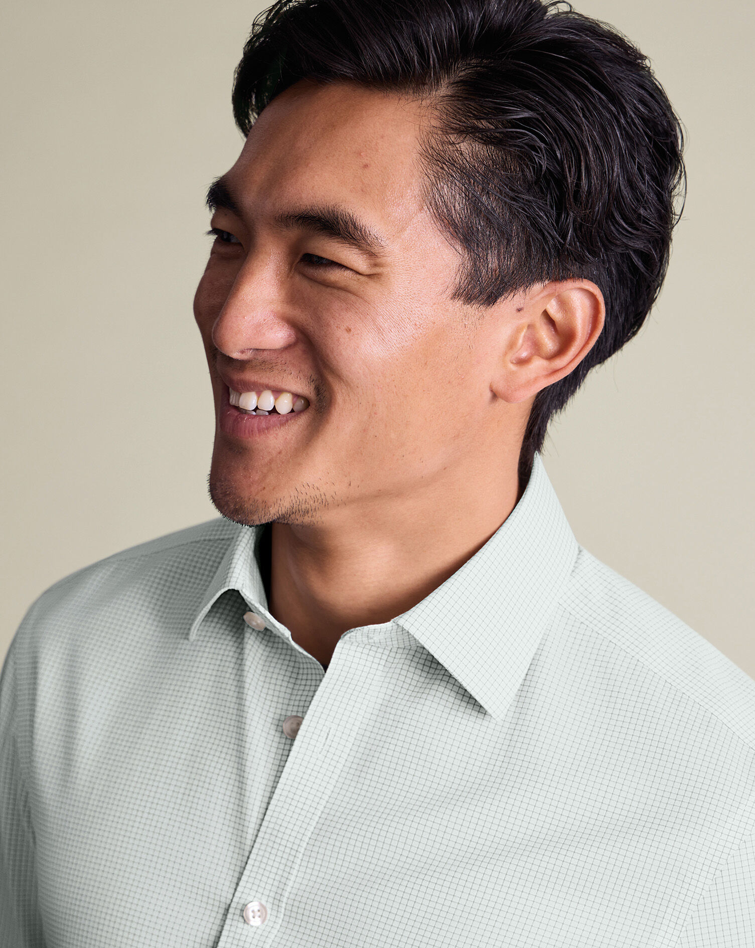 Non-Iron Twill Check Shirt - Green
