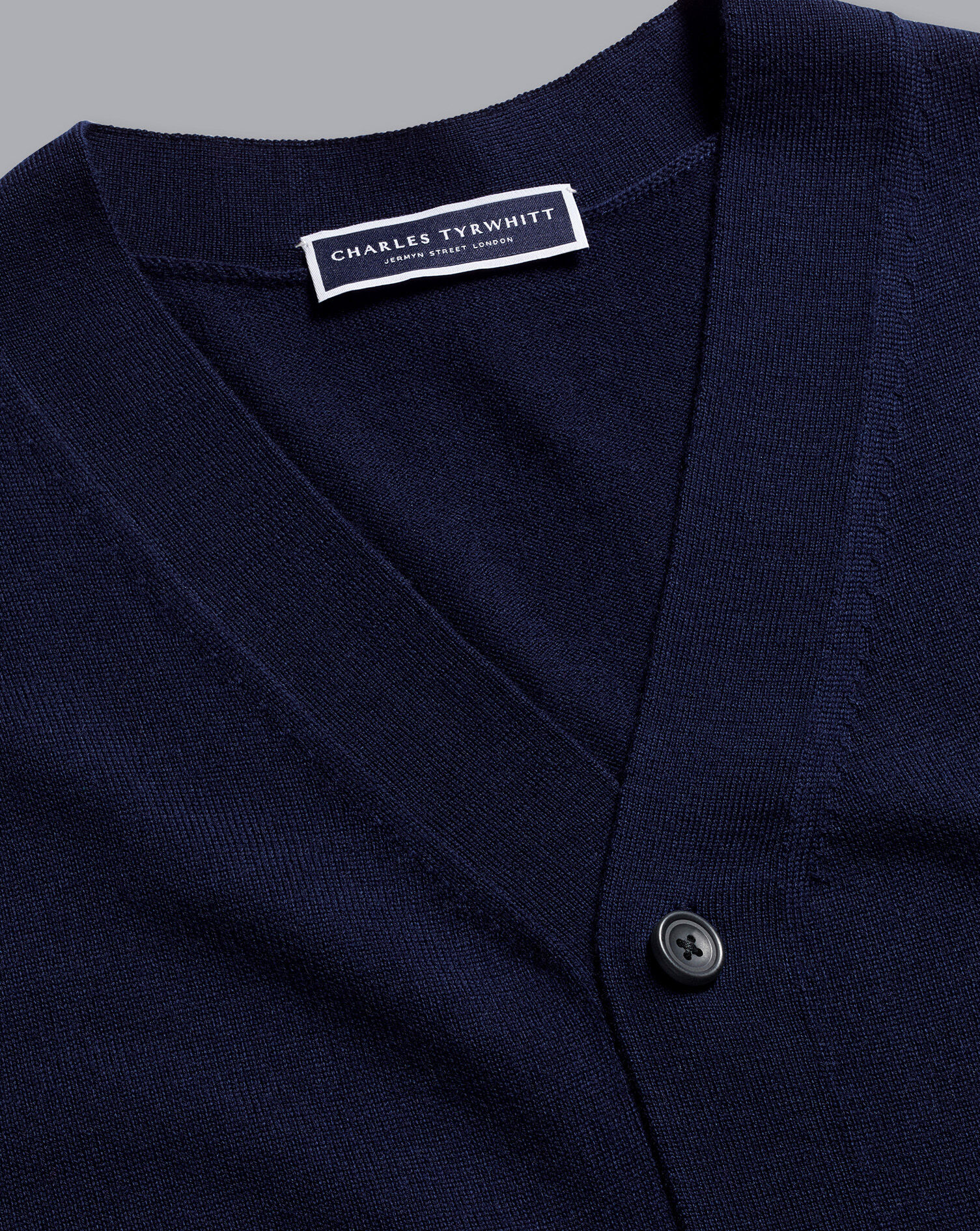 Merino Sleeveless Cardigan - Navy Blue