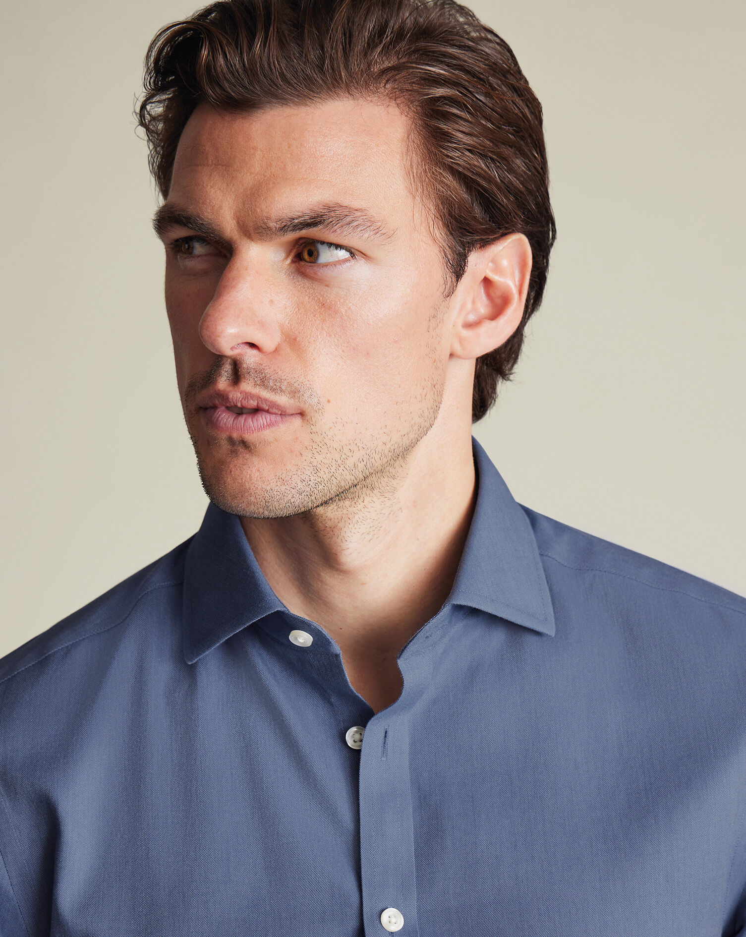 Non-Iron Twill Shirt - Indigo Blue