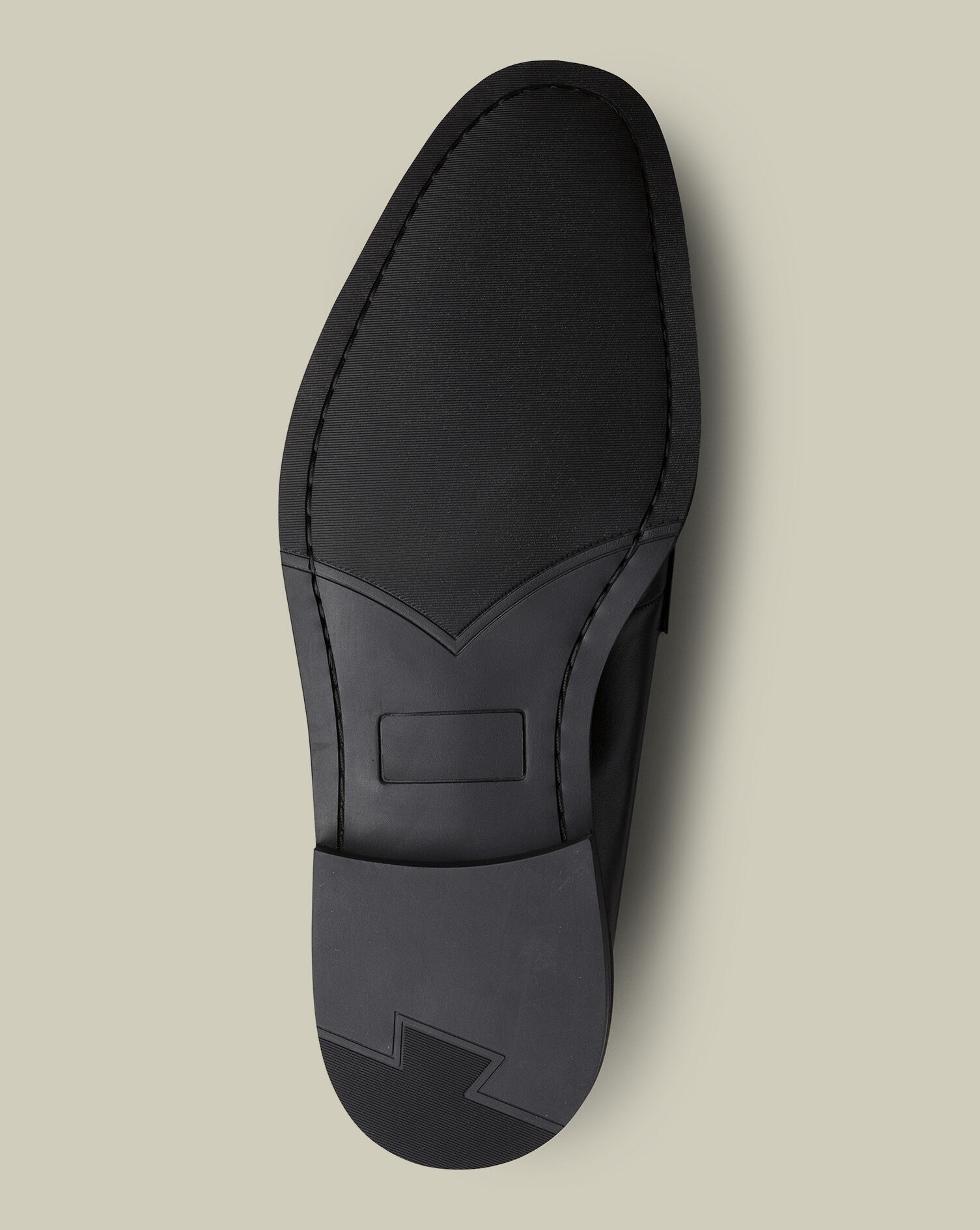 Leather Derby Rubber Sole Shoe - Black