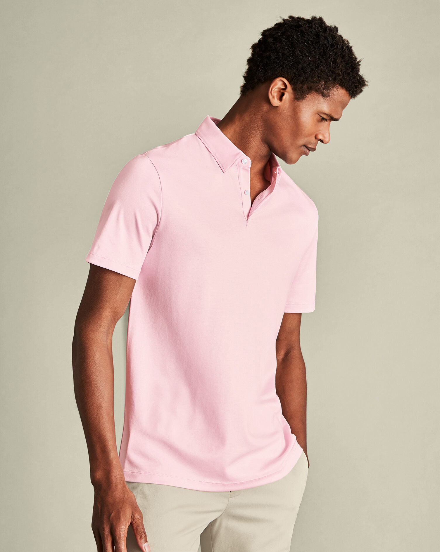 Smart Jersey Polo - Light Pink