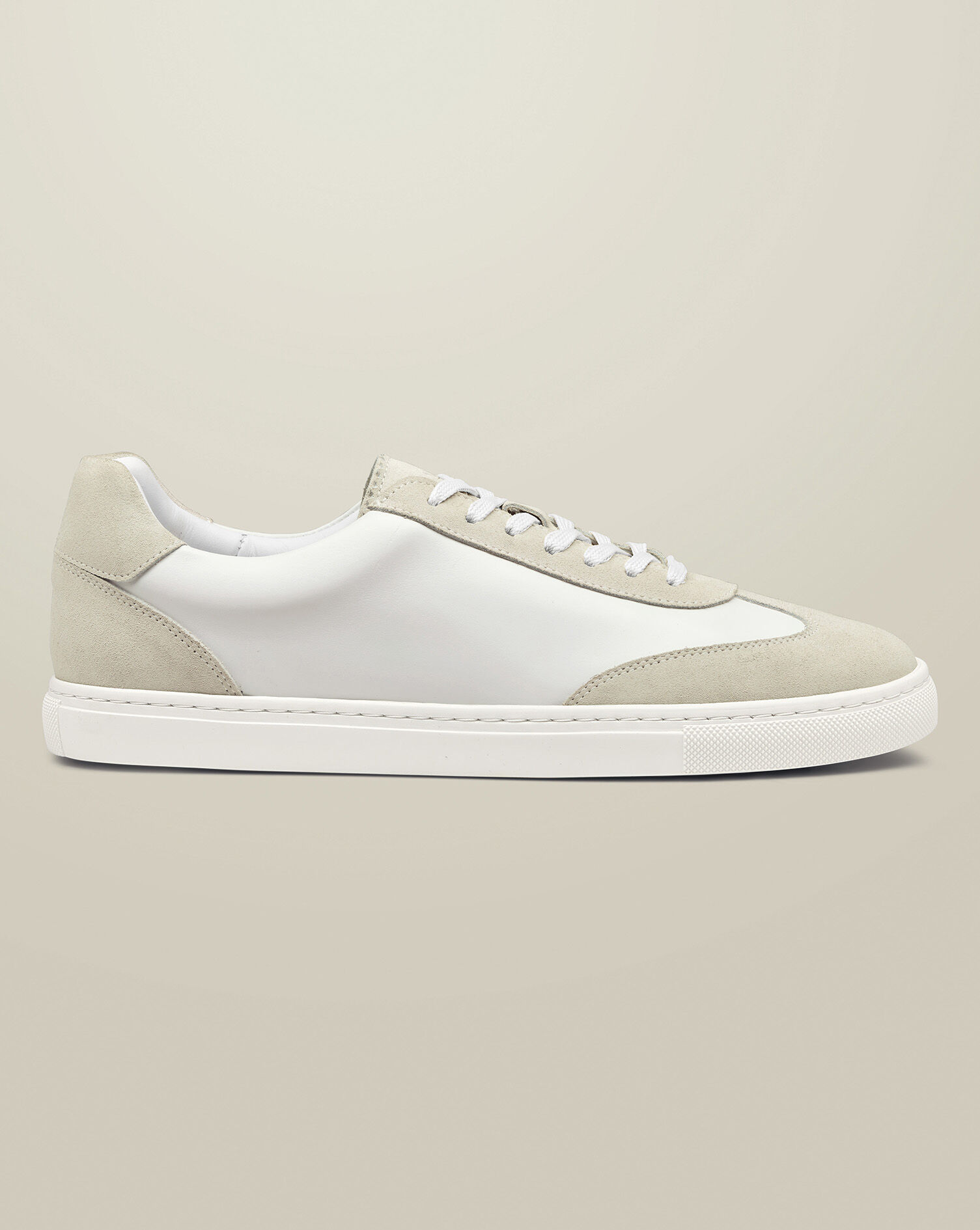 Leather and Suede Sneakers - White
