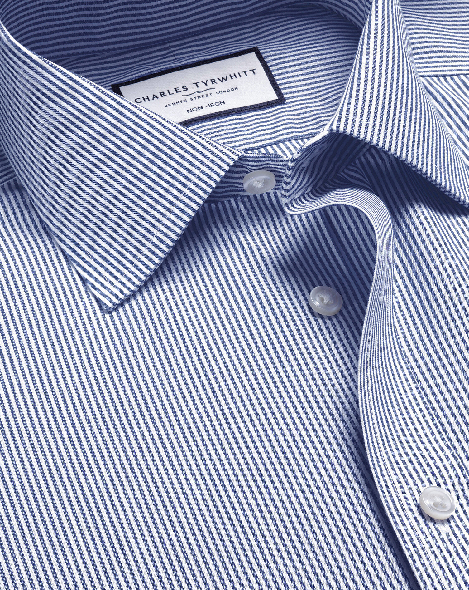 Non-Iron Poplin Bengal Stripe Shirt - Royal Blue