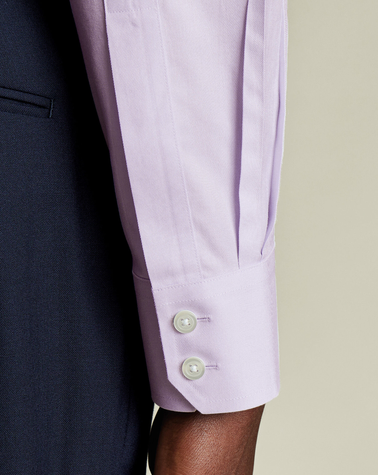 Spread Collar Non-Iron Twill Shirt - Lilac Purple