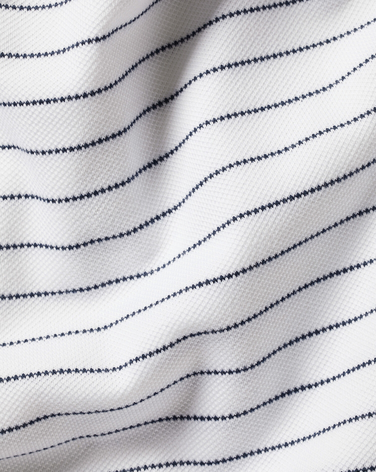 Pique Polo - White & Navy