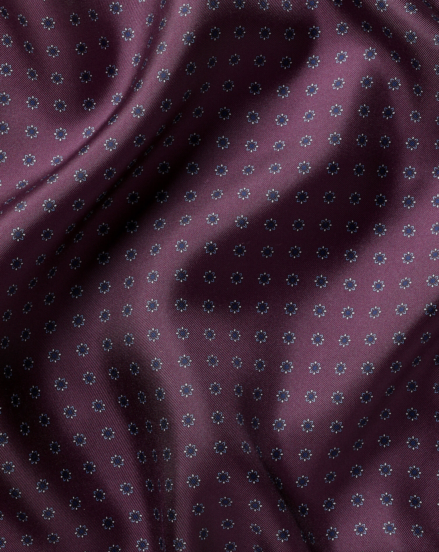 Silk Medallion Print Pocket Square - Blackberry Purple