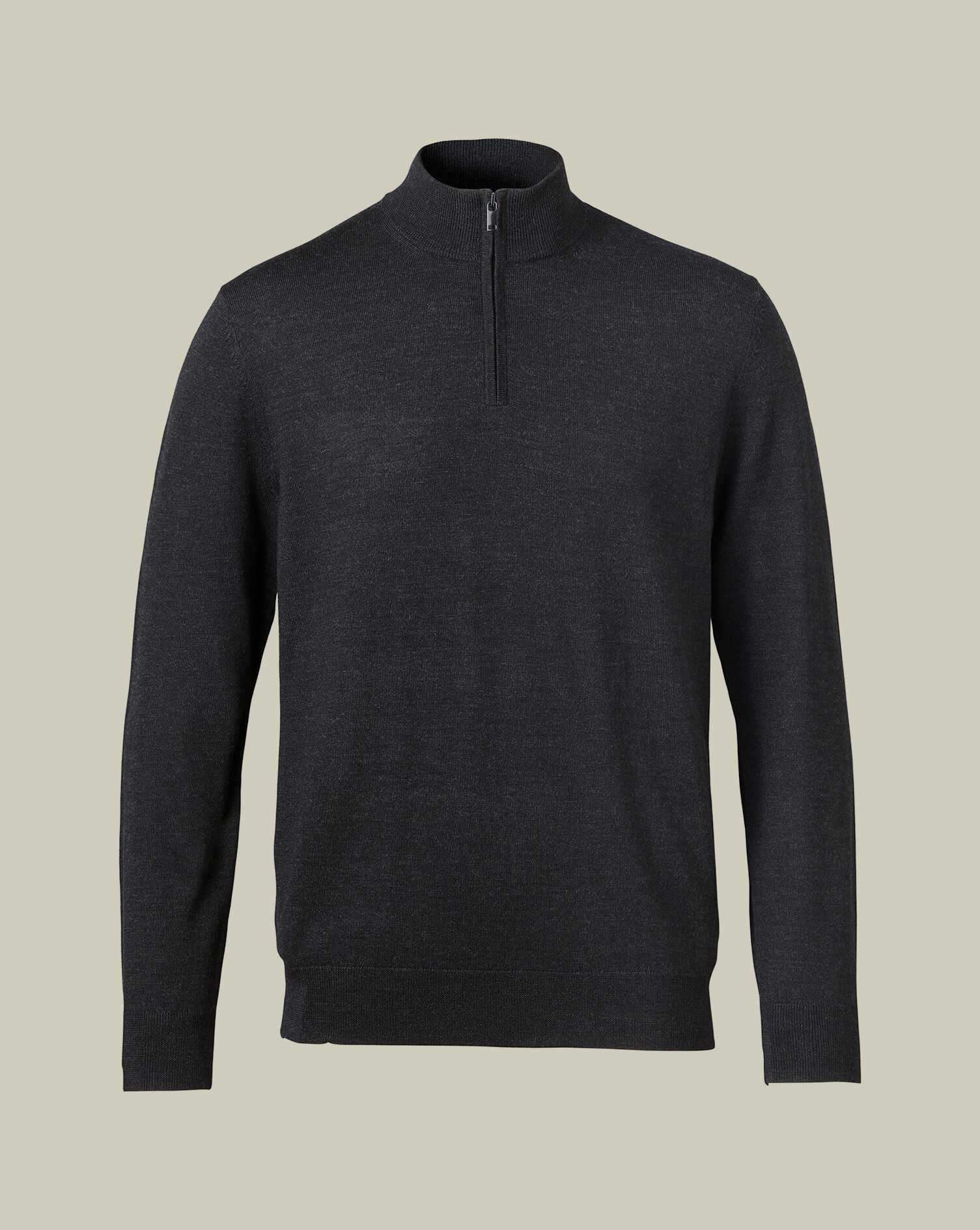 Merino Quarter Zip Sweater - Charcoal Gray