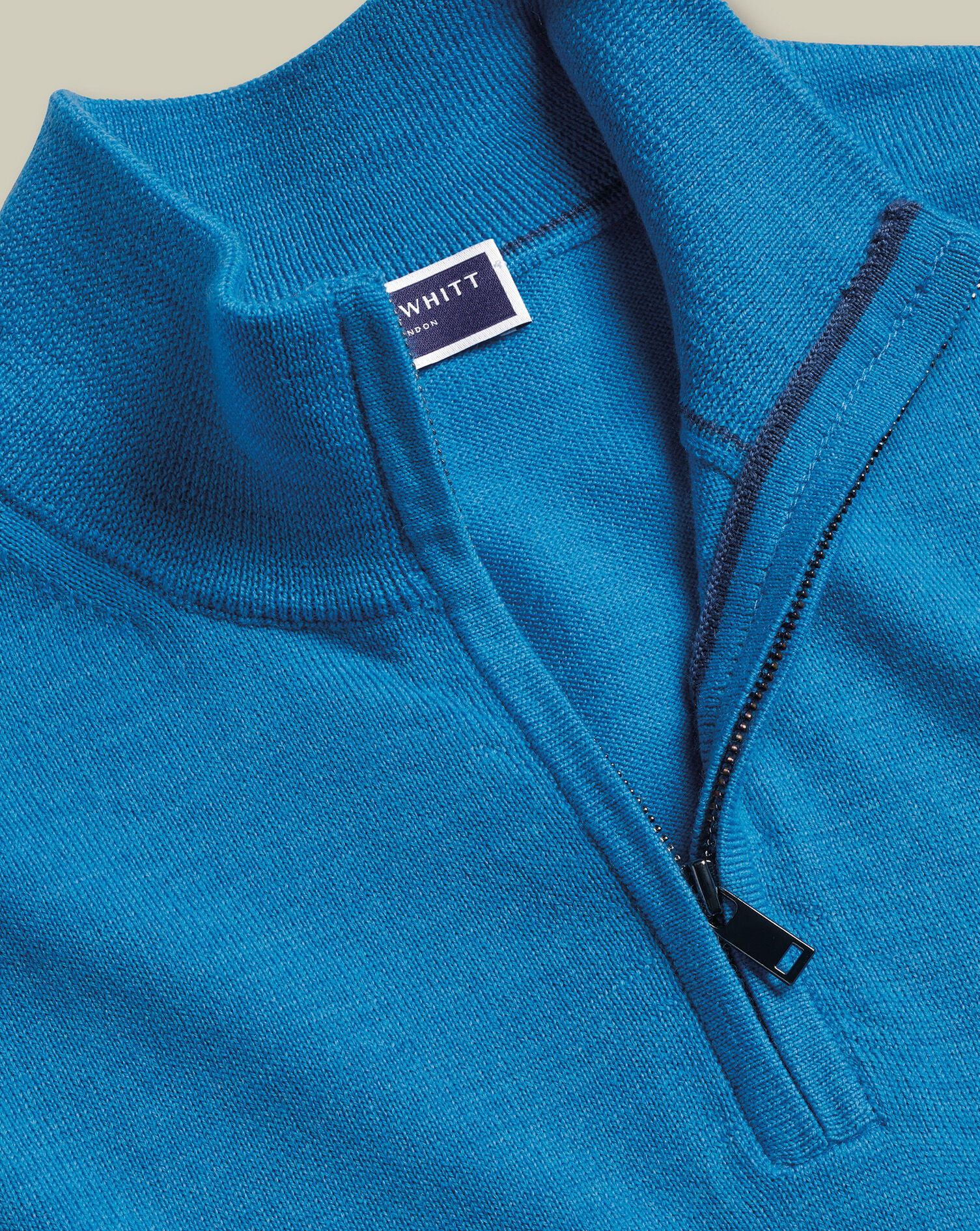 Merino Quarter Zip Sweater - Bright Blue