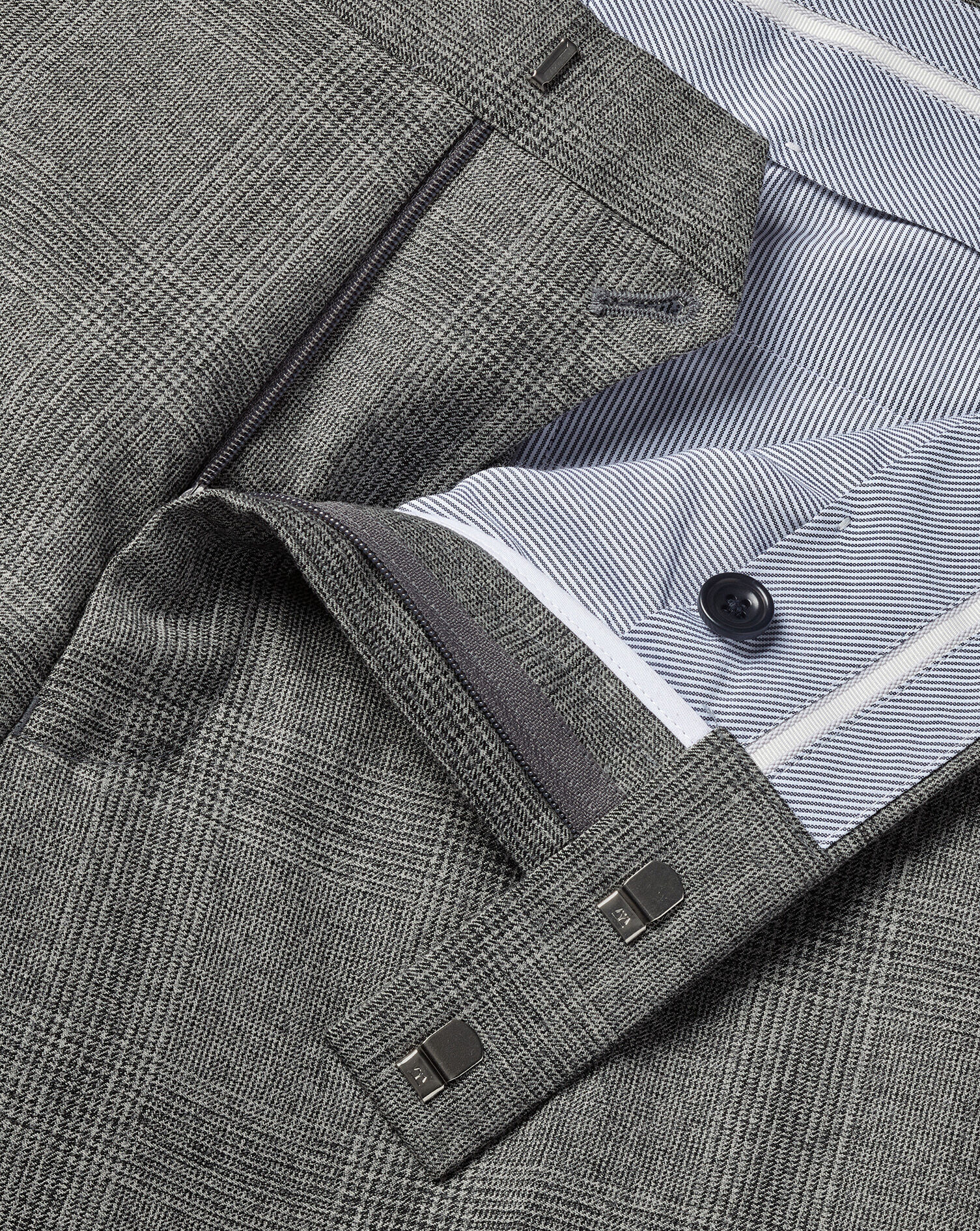 Ultimate Performance Check Suit Pants - Gray