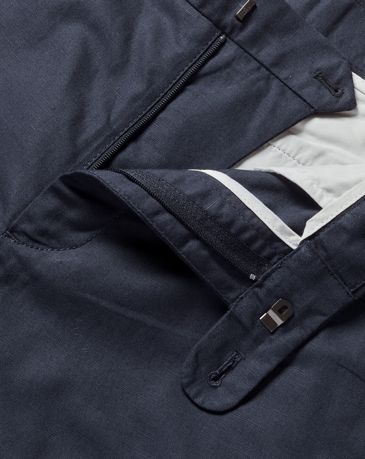 Cotton Linen Shorts - Navy Blue