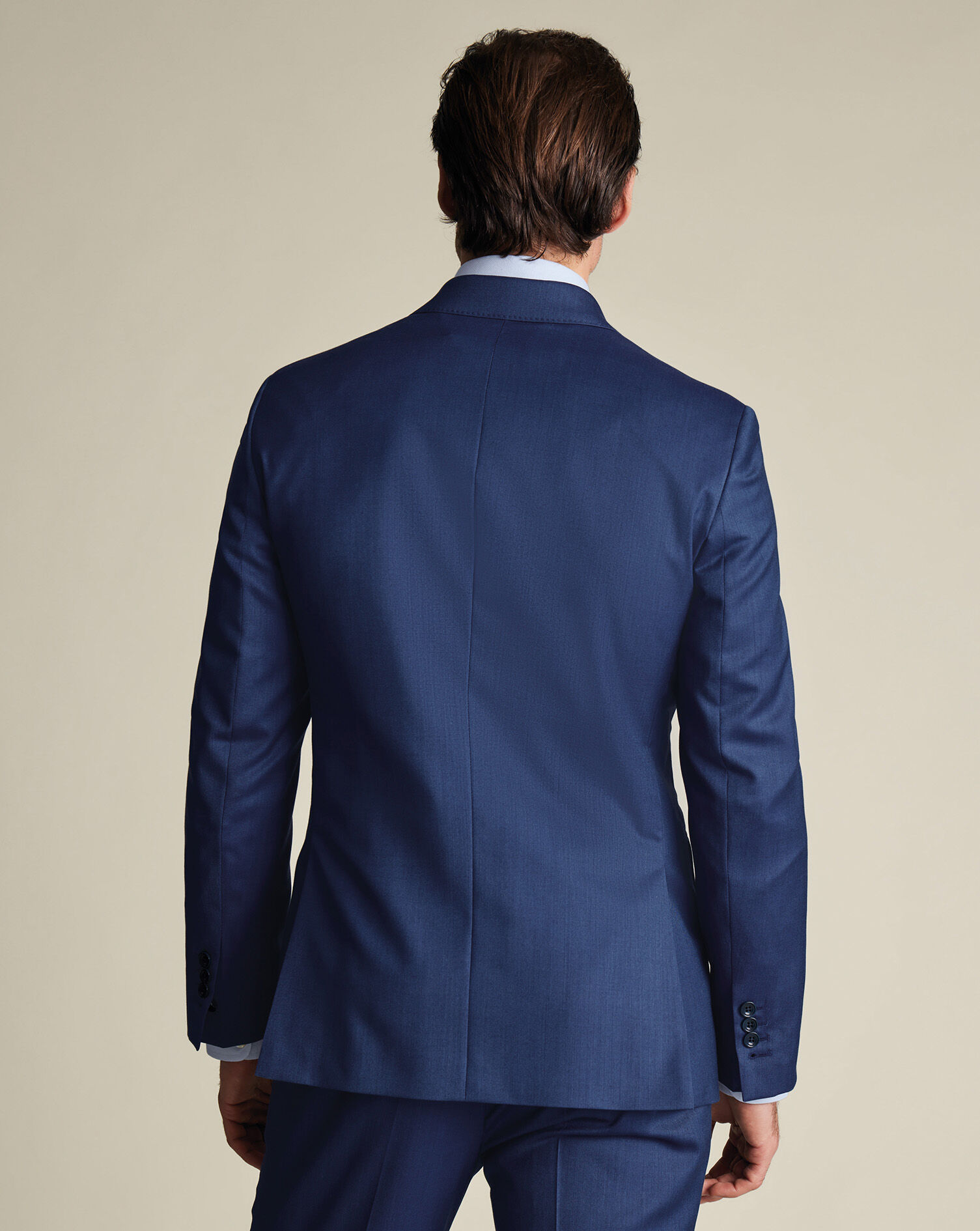 Ultimate Performance Sharkskin Double Breasted Suit Jacket - Royal Blue