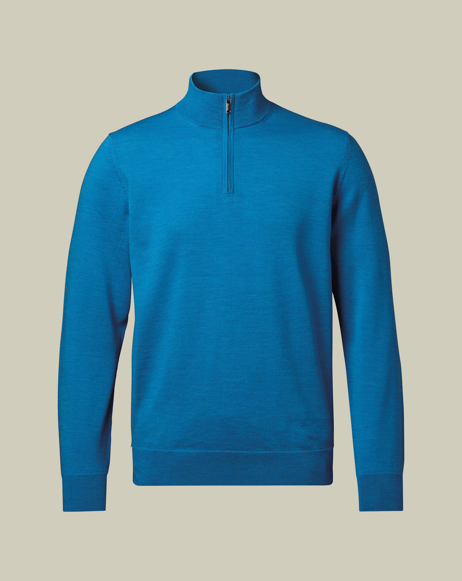 Merino Quarter Zip Sweater - Bright Blue