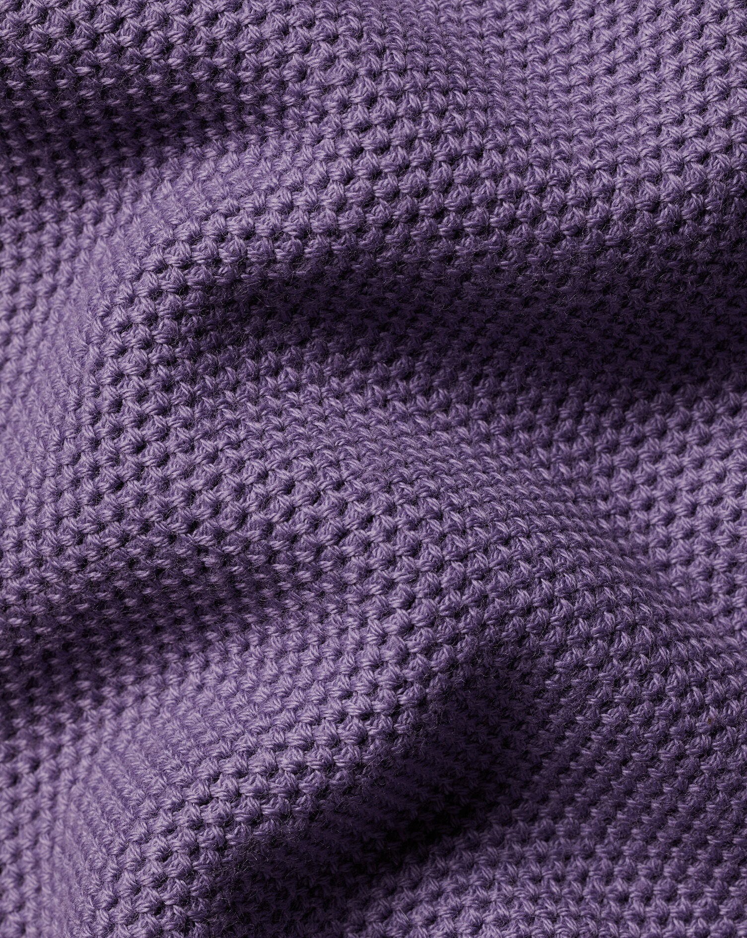 Honeycomb Cotton Quarter Zip Sweater - Purple