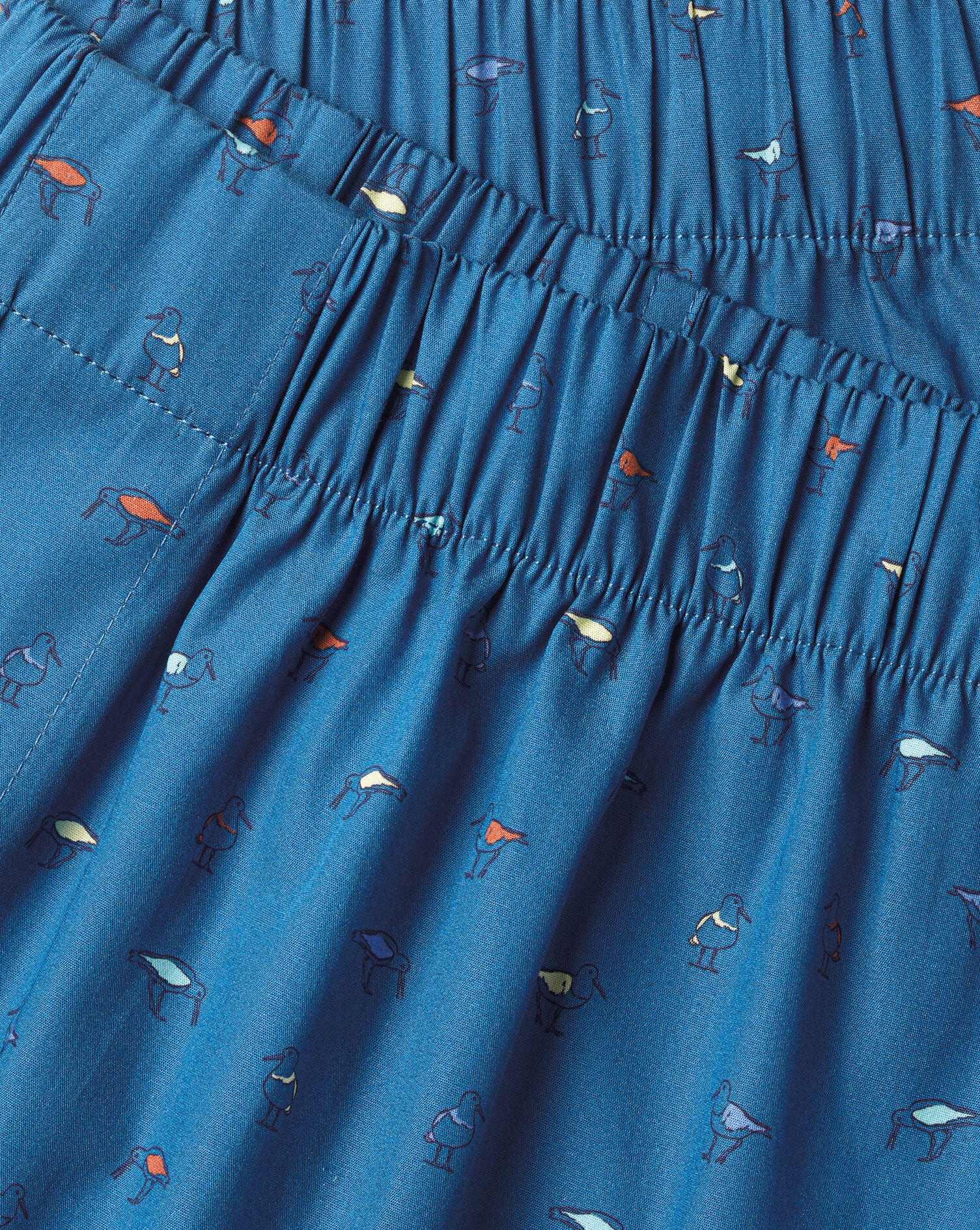 Oyster Catcher Print Woven Boxers - Ocean