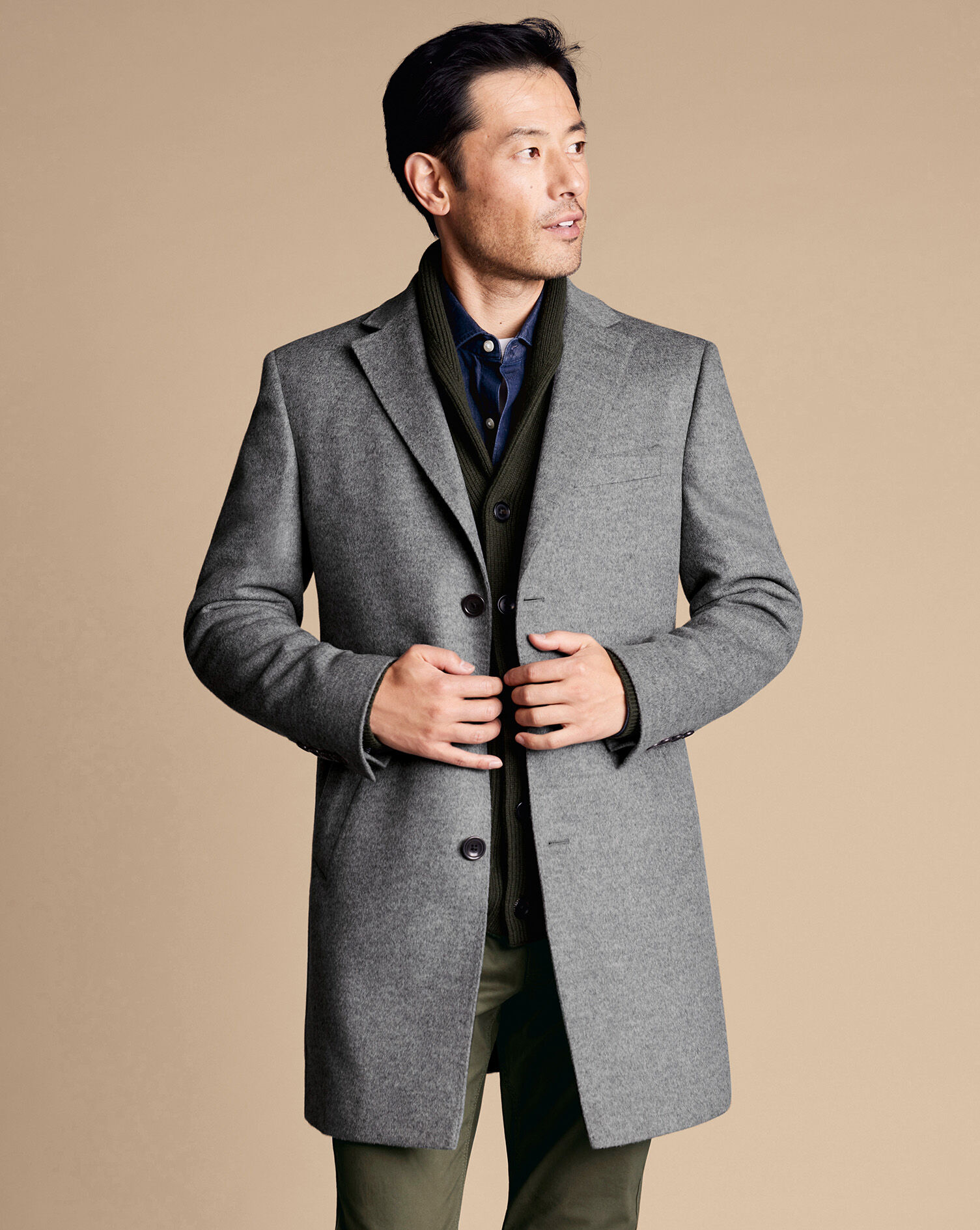 Wool Overcoat - Light Gray