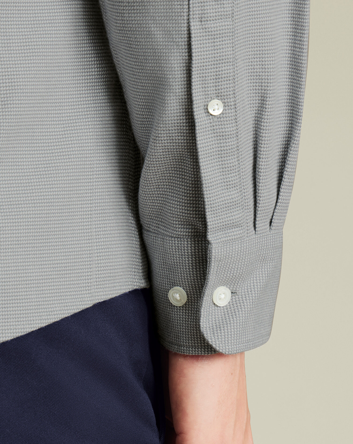 Dobby Flannel Shirt - Light Gray