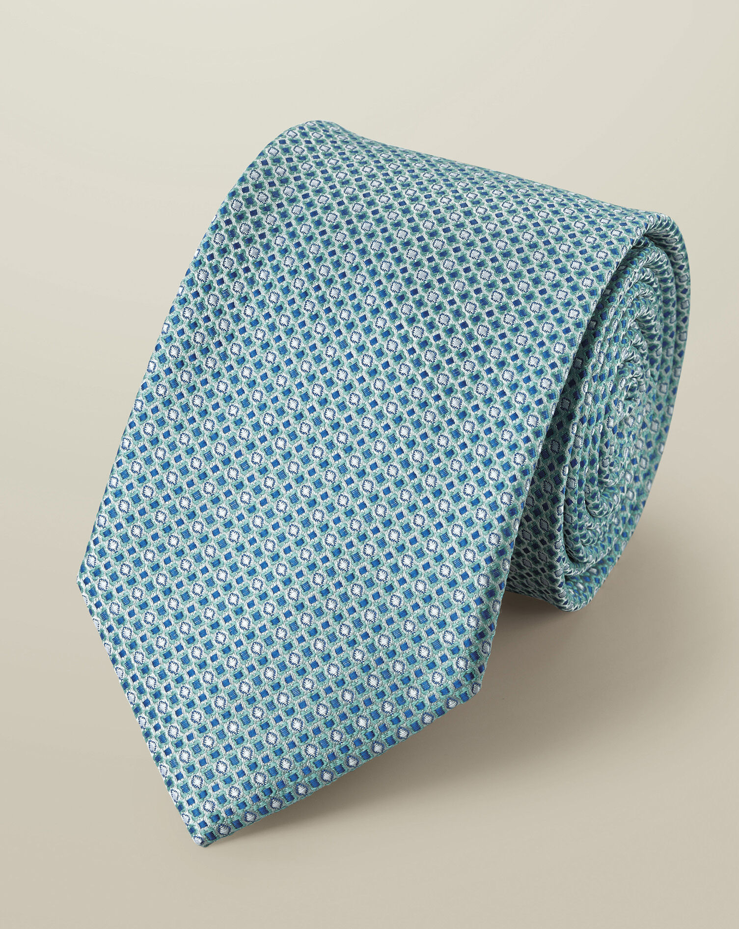 Silk Semi-Plain Tie - Aqua Green