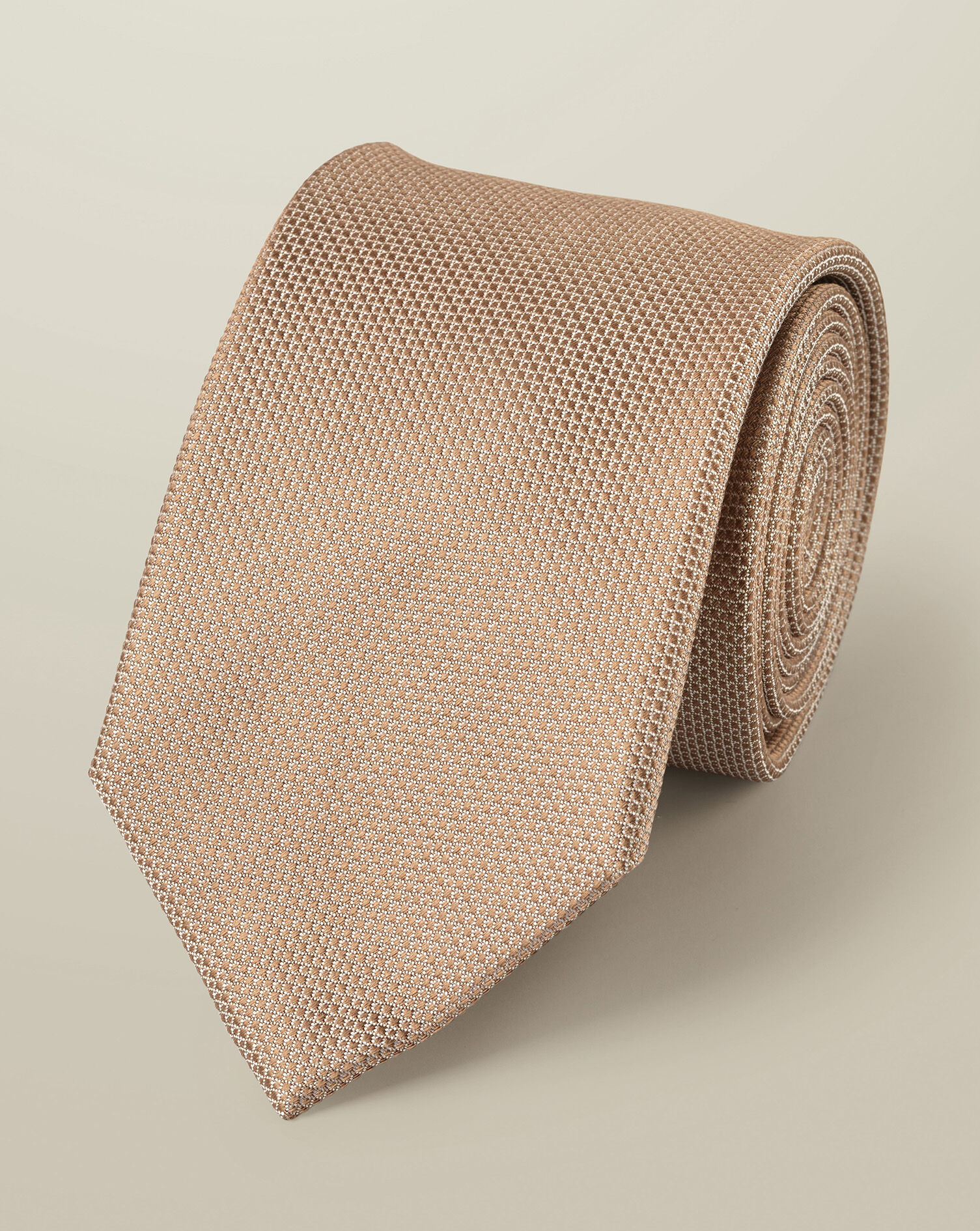 Textured Silk Tie - Sand