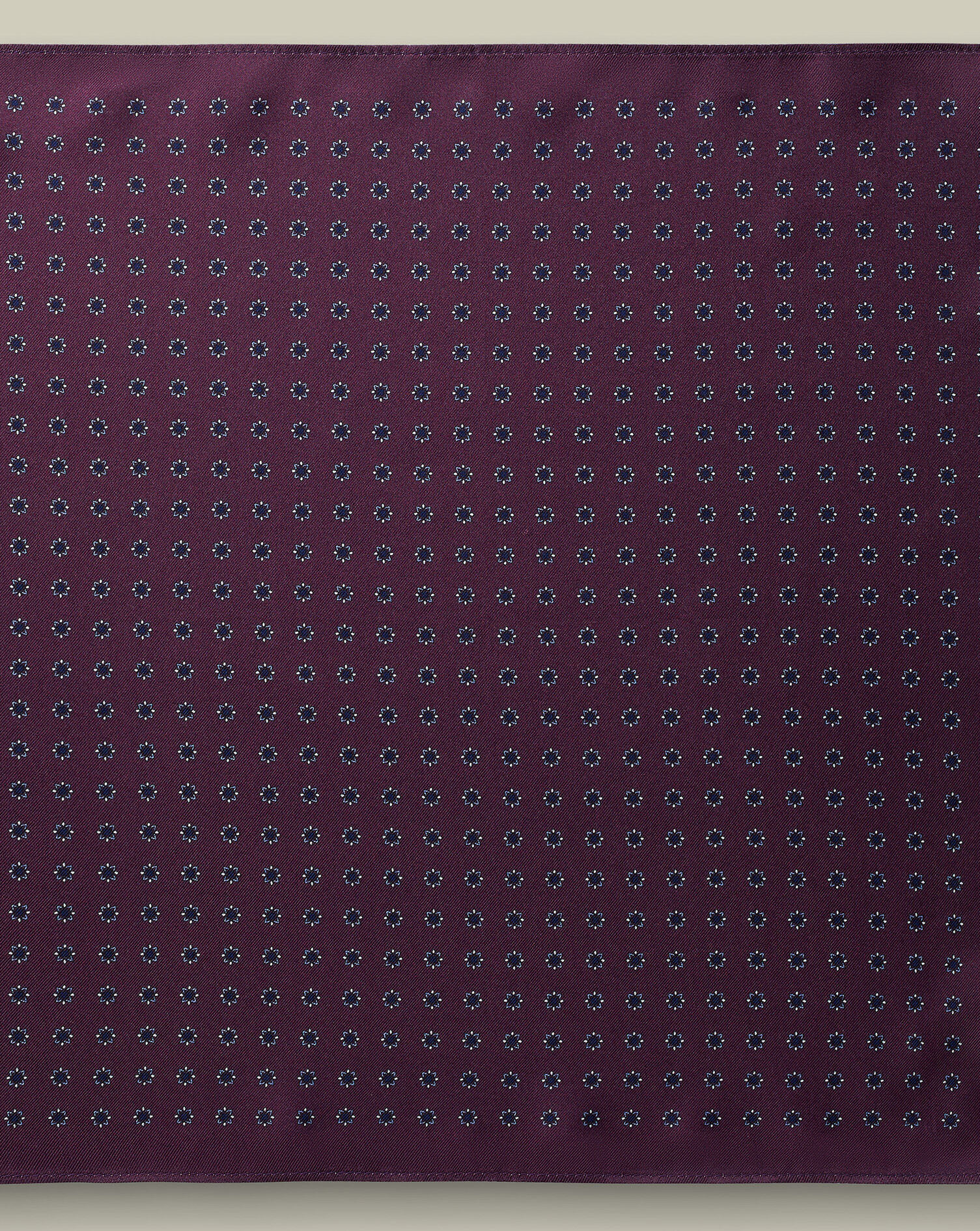 Silk Medallion Print Pocket Square - Blackberry Purple