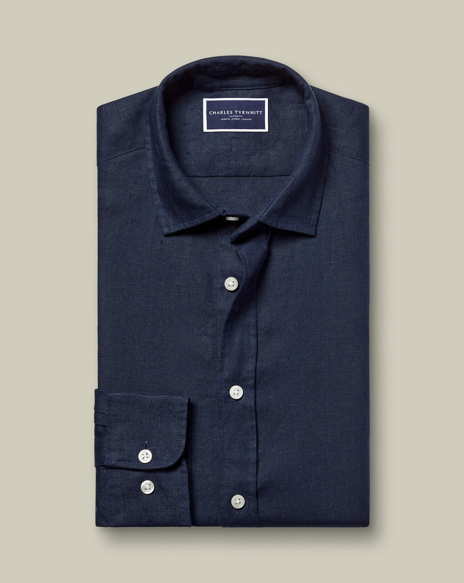 Pure Linen Shirt - Navy