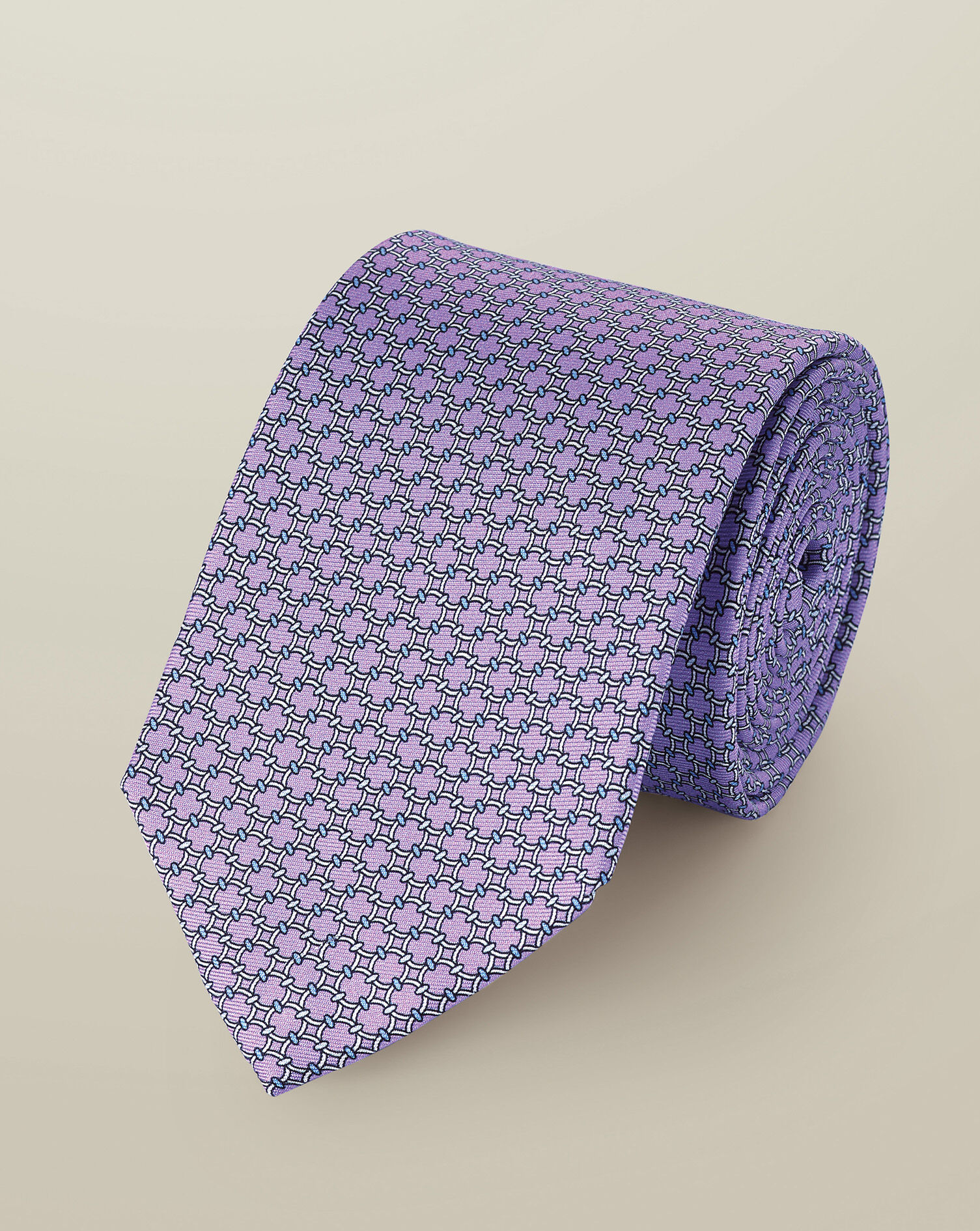 Silk Printed Tie - Violet