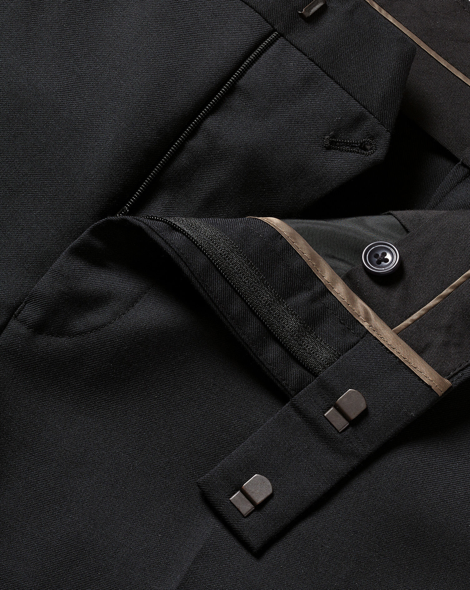 Natural Stretch Twill Suit Pants - Black