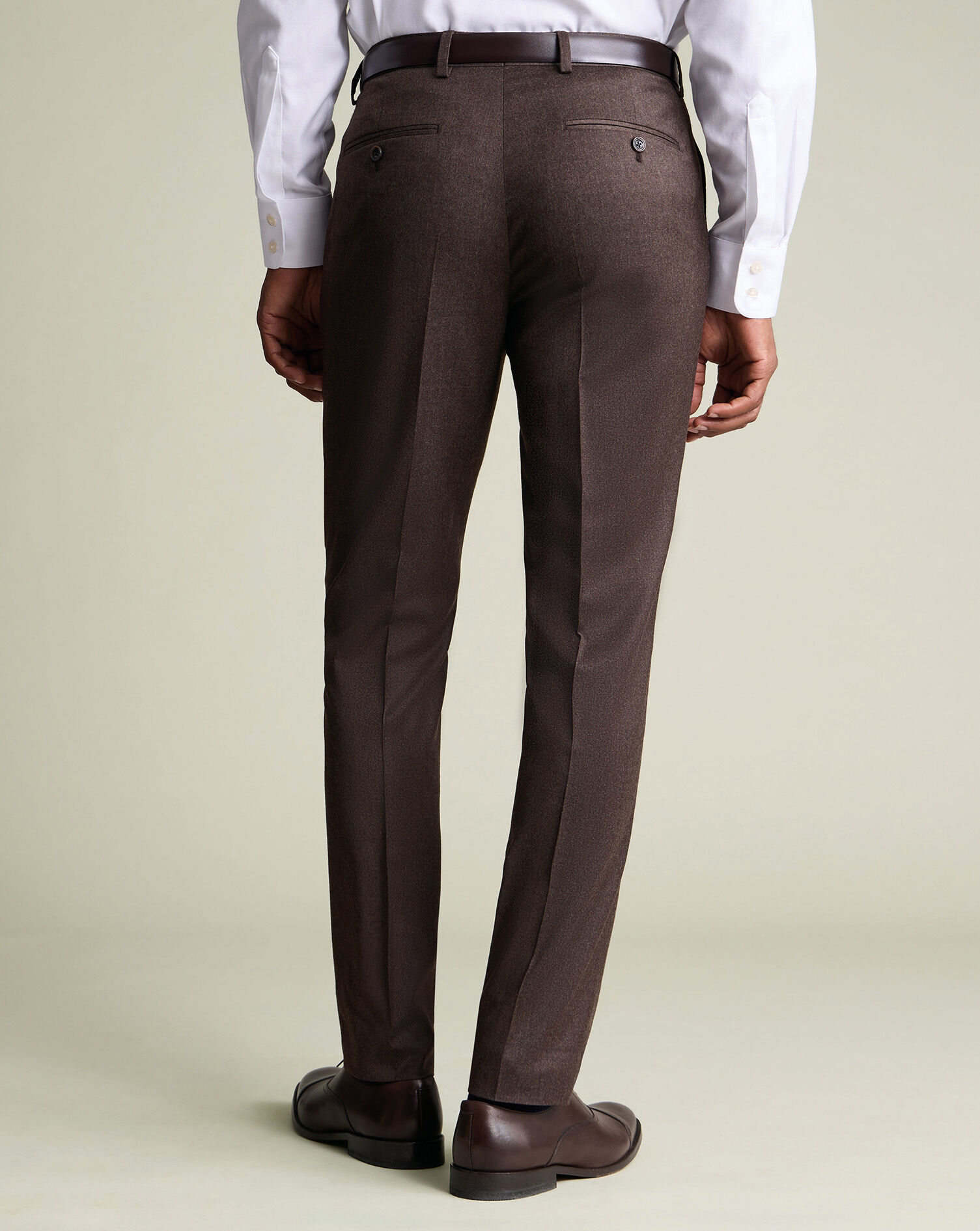 Italian Flannel Suit Pants - Chocolate Brown
