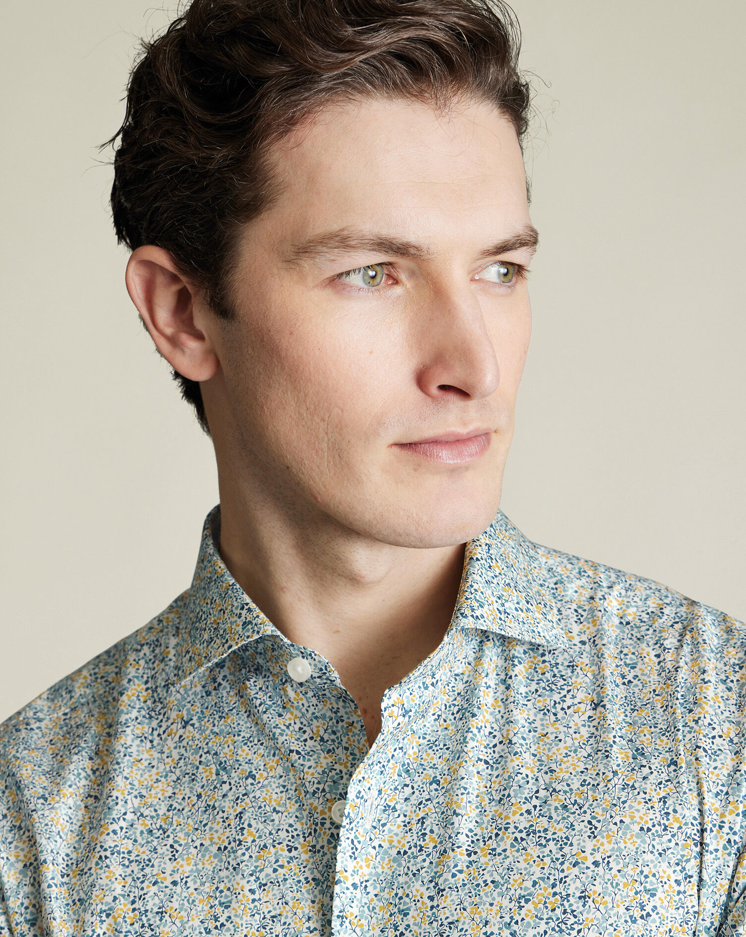 Made with Liberty Fabric Floral Shirt - Teal Green