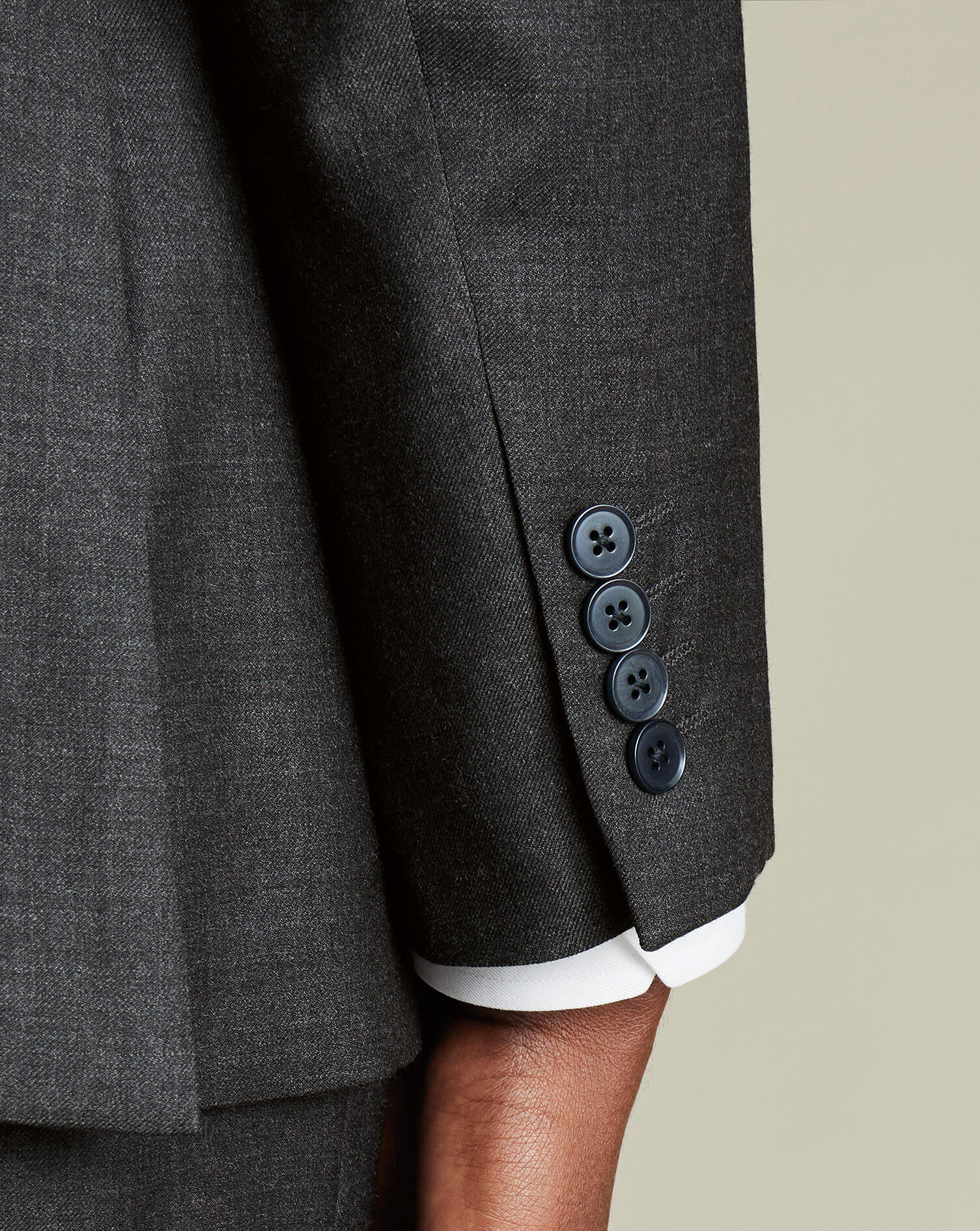 Natural Stretch Twill Suit - Charcoal