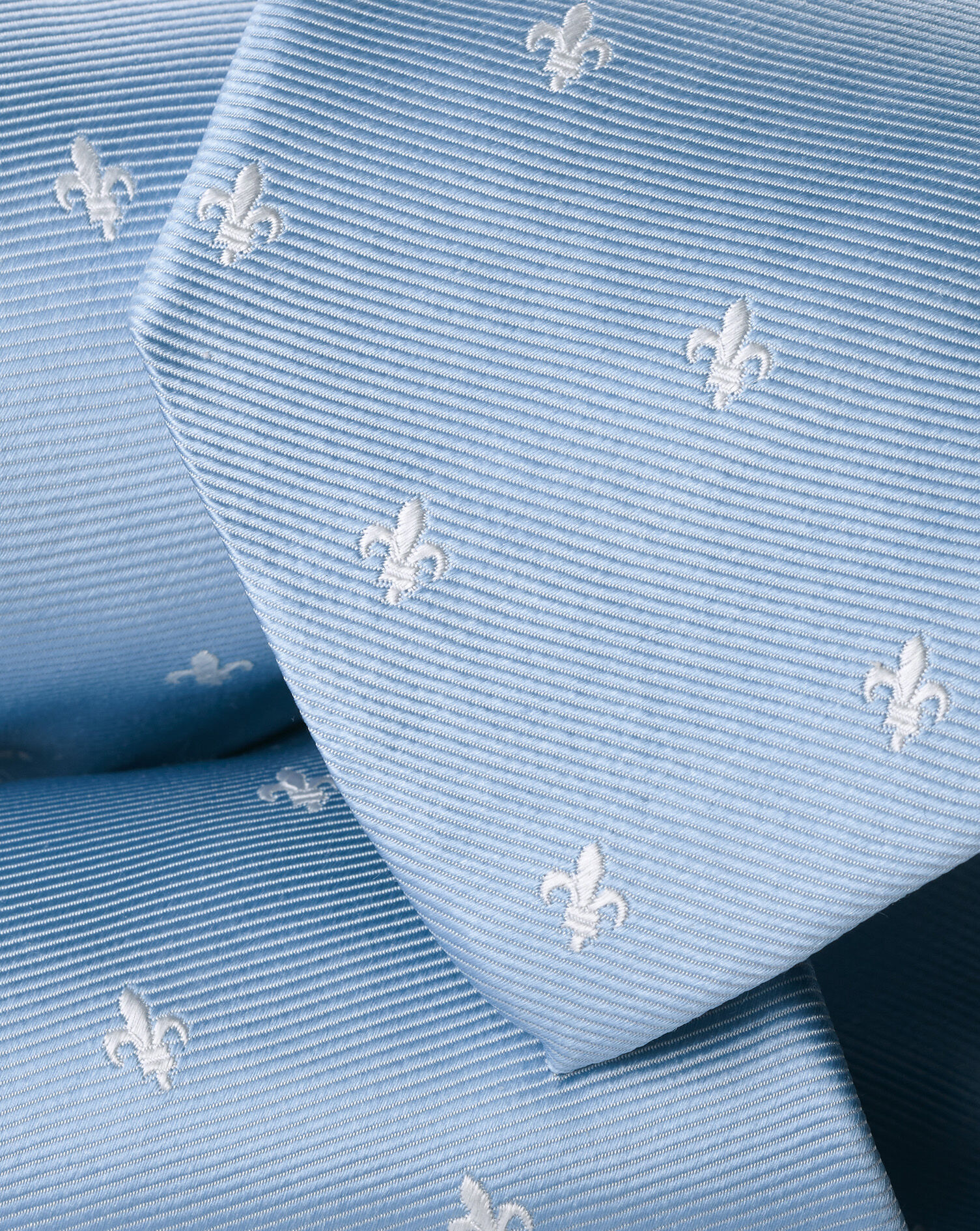 Silk Fleur de Lys Tie - Sky Blue