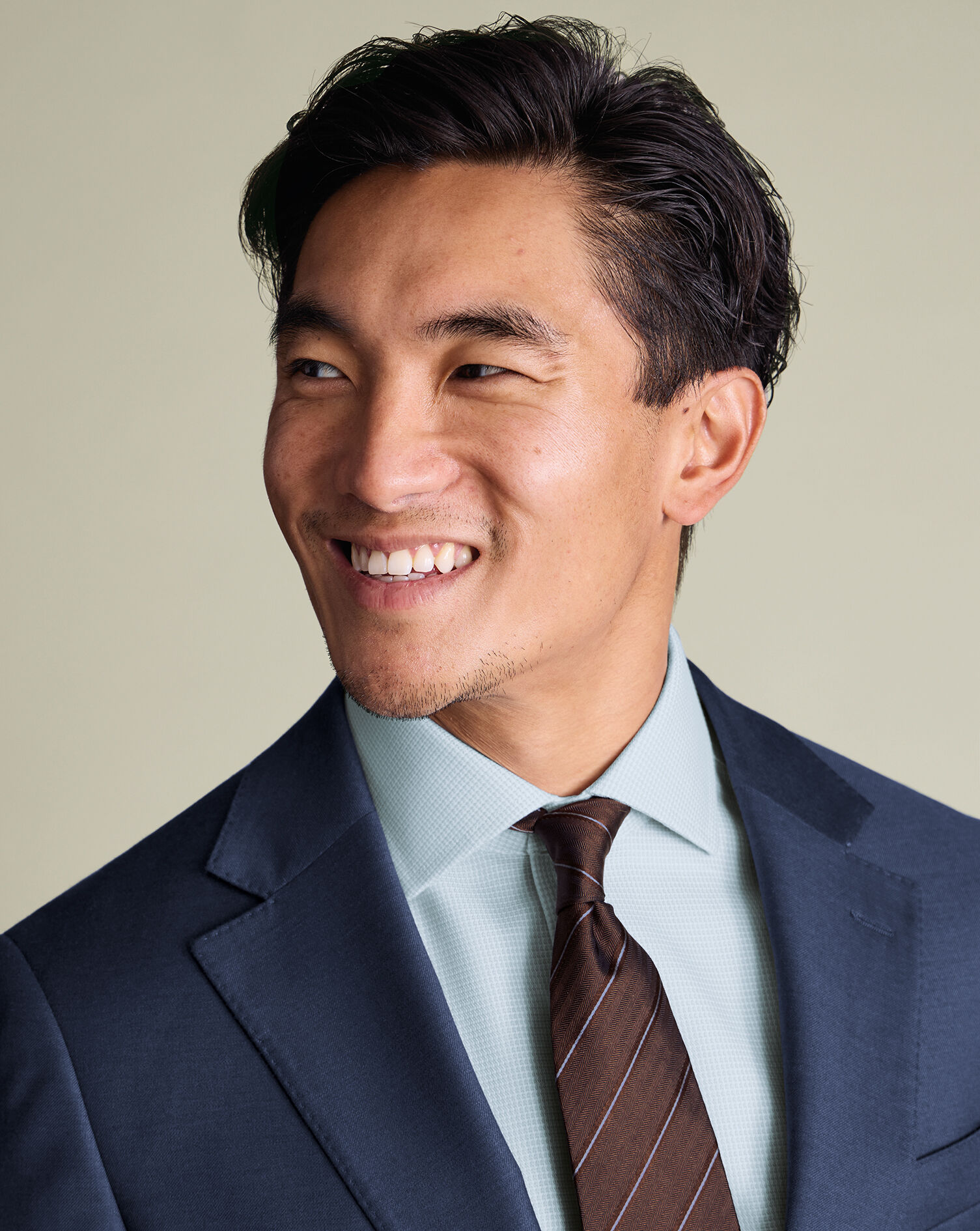 Silk Stripe Tie - Chocolate Brown