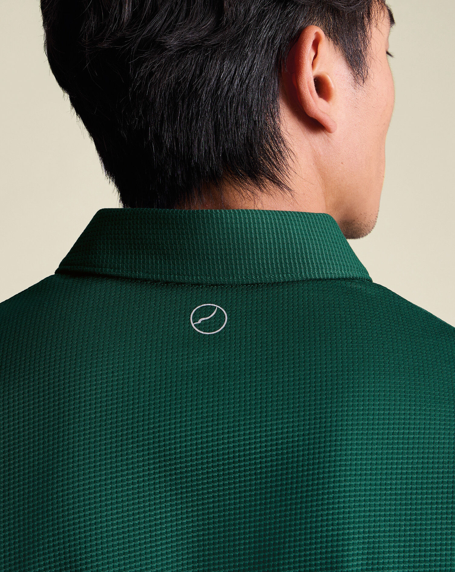 Performance Textured Zip-Neck Polo - Dark Green