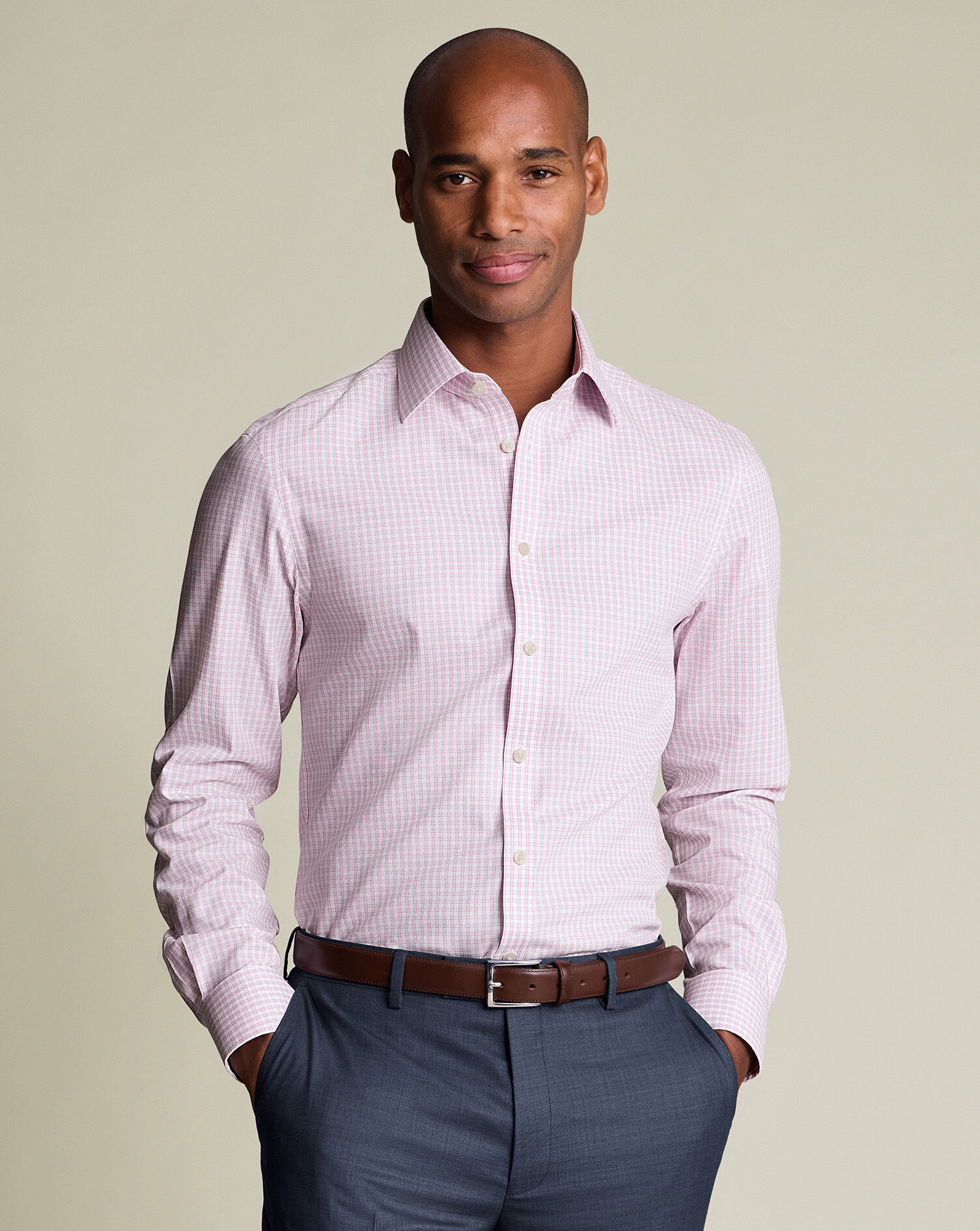 Non-Iron Royal Oxford Check Shirt - Pink