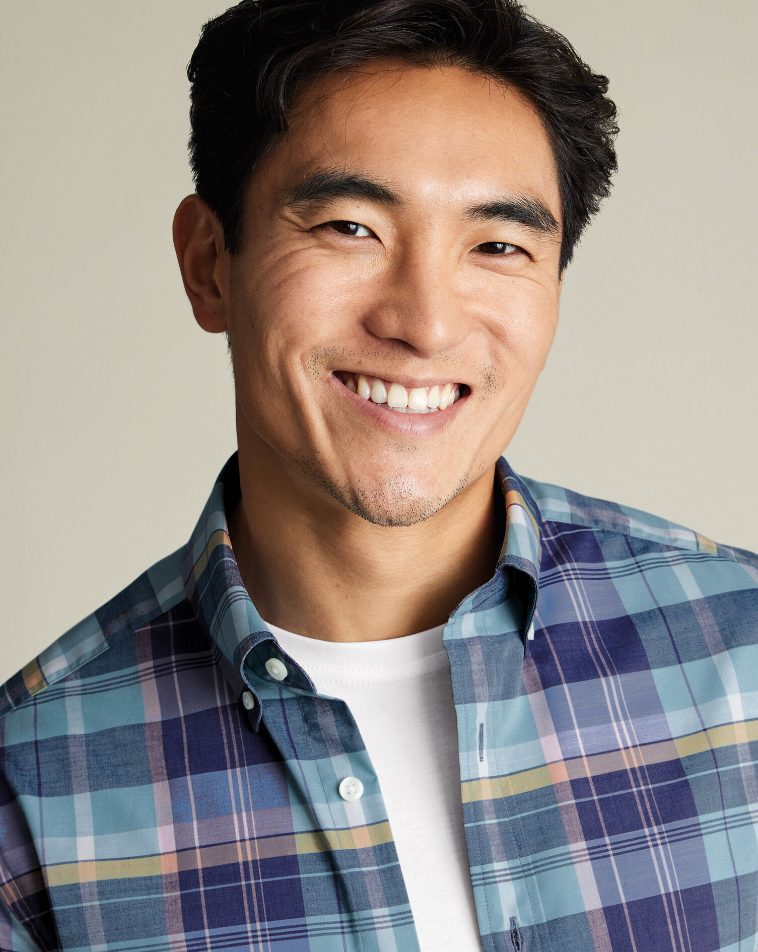 Non-Iron Stretch Poplin Slub Short Sleeve Shirt - Spearmint