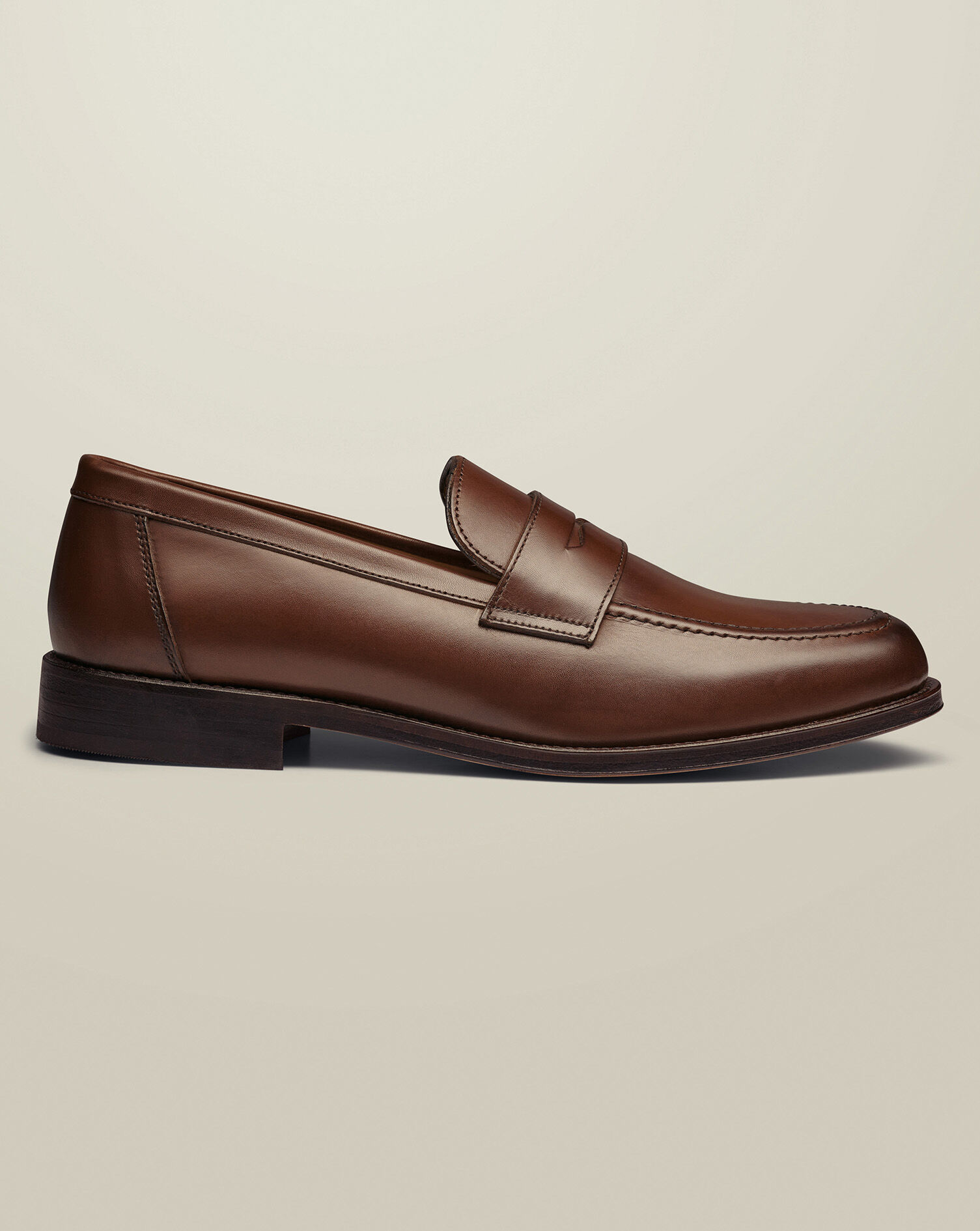 Leather Penny Loafers - Chestnut Brown