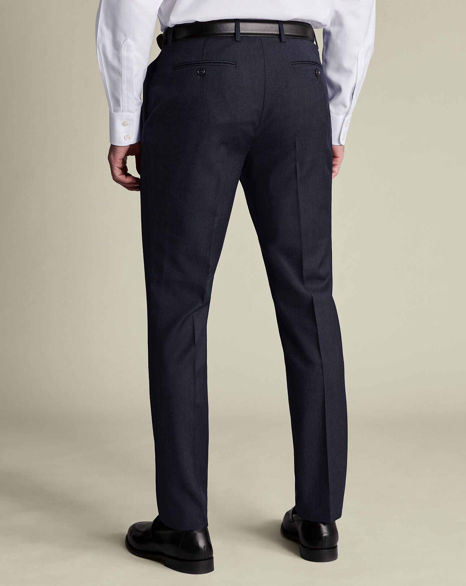 Italian Flannel Suit Pants - Navy