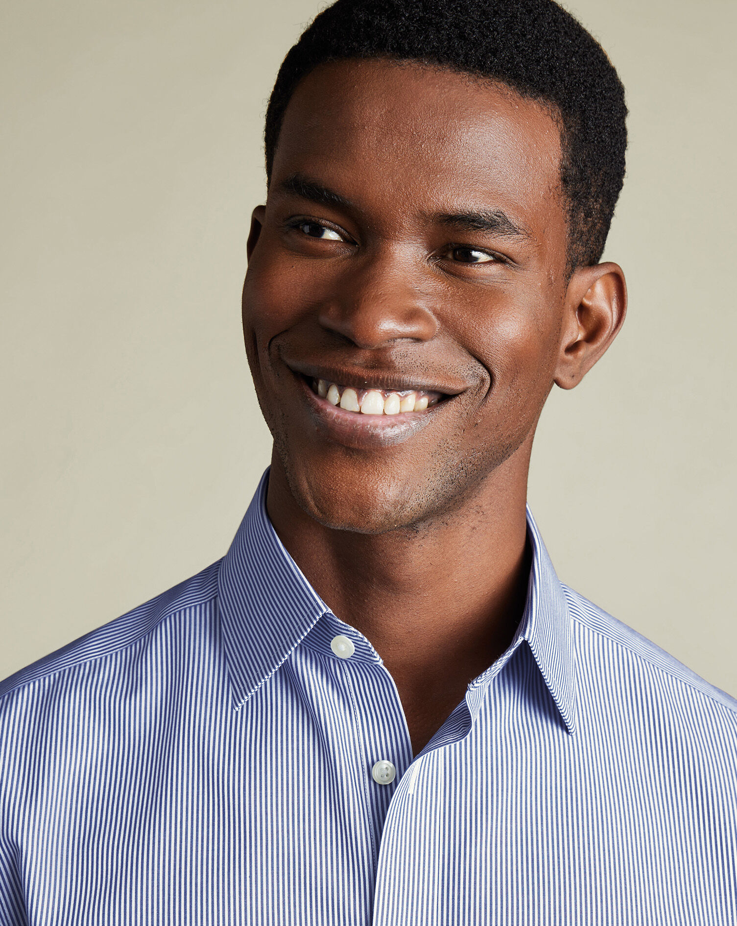 Non-Iron Poplin Bengal Stripe Shirt - Royal Blue
