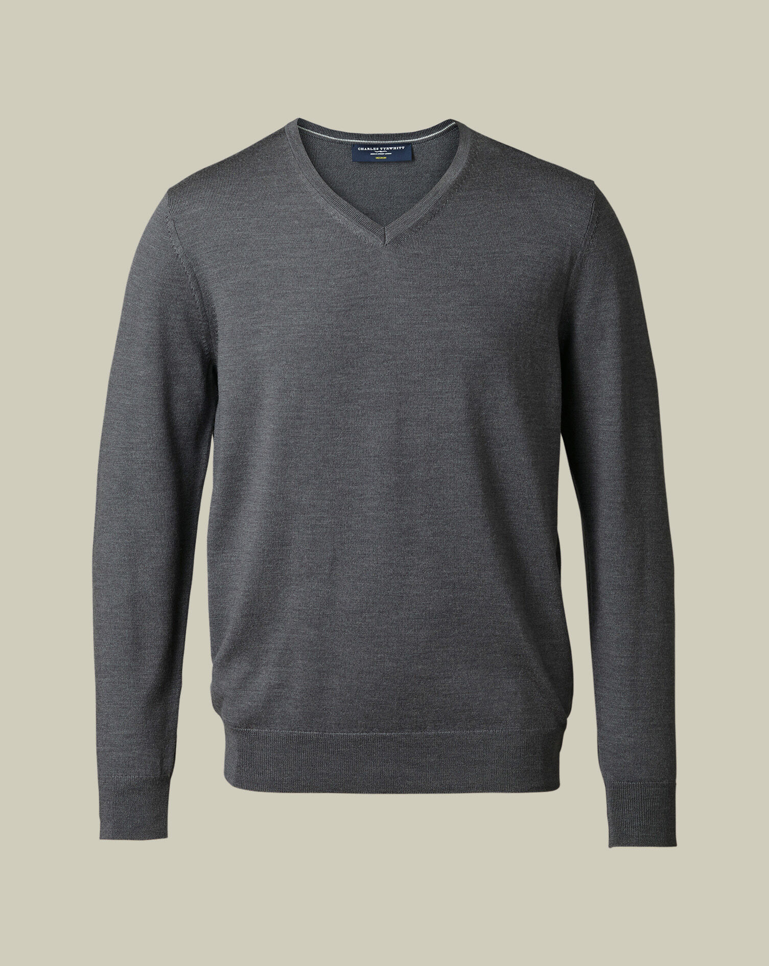Merino V-Neck Sweater - Gray