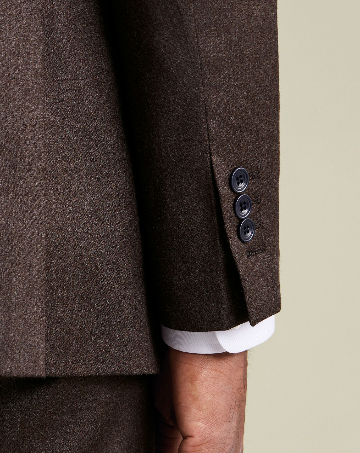 Italian Flannel Suit - Chocolate Brown