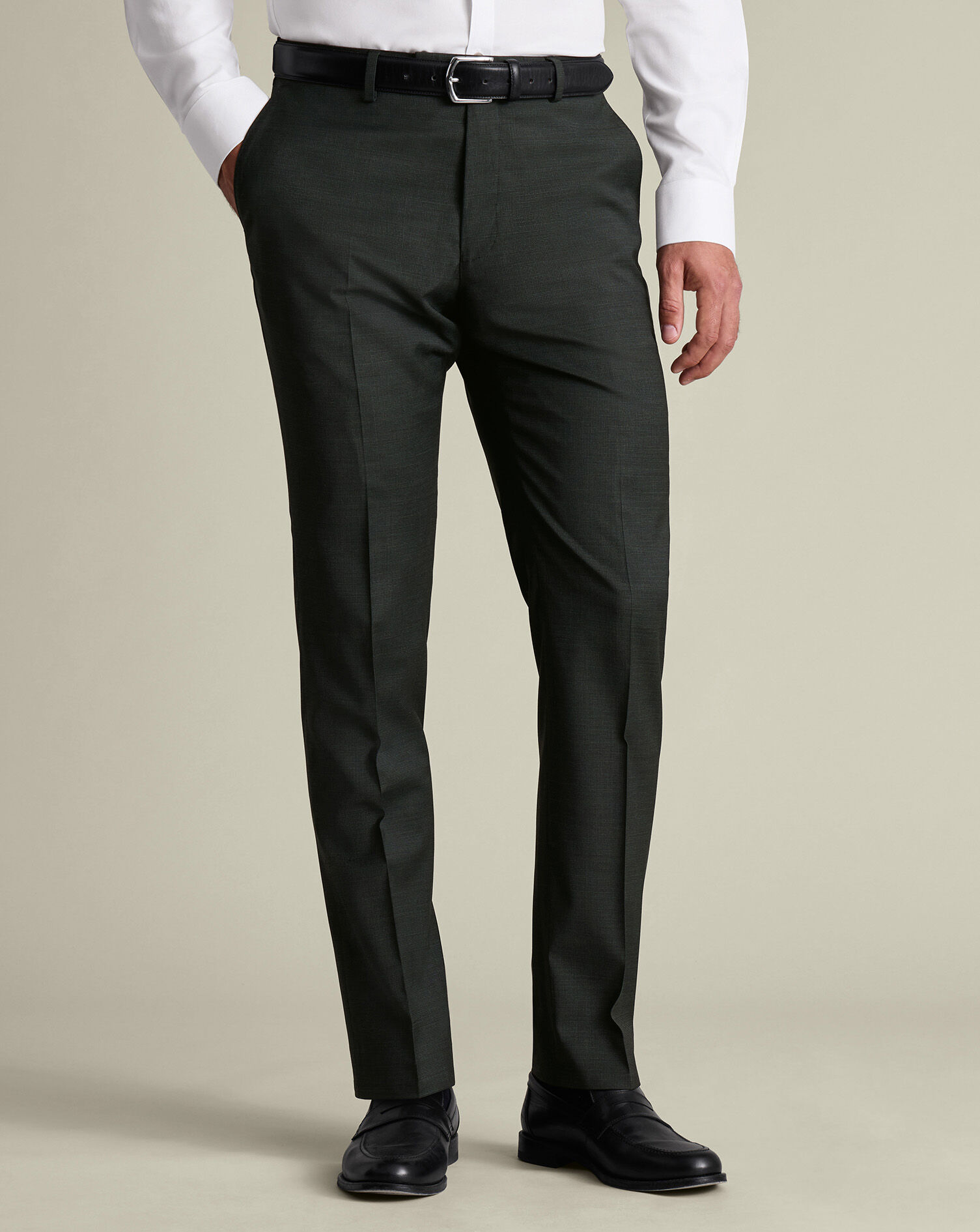 Puppytooth Italian Suit - Forest Green