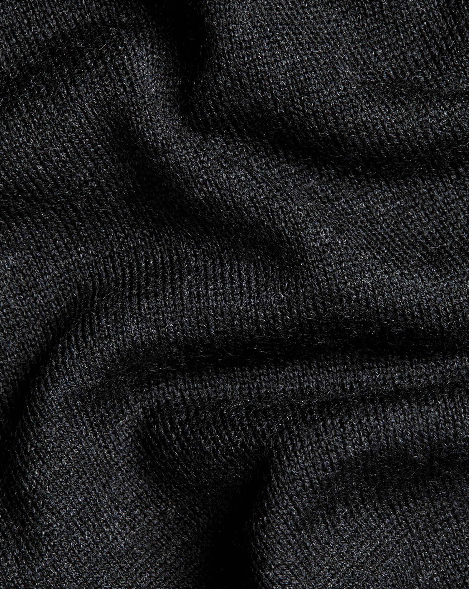 Merino Button Neck Sweater - Dark Charcoal