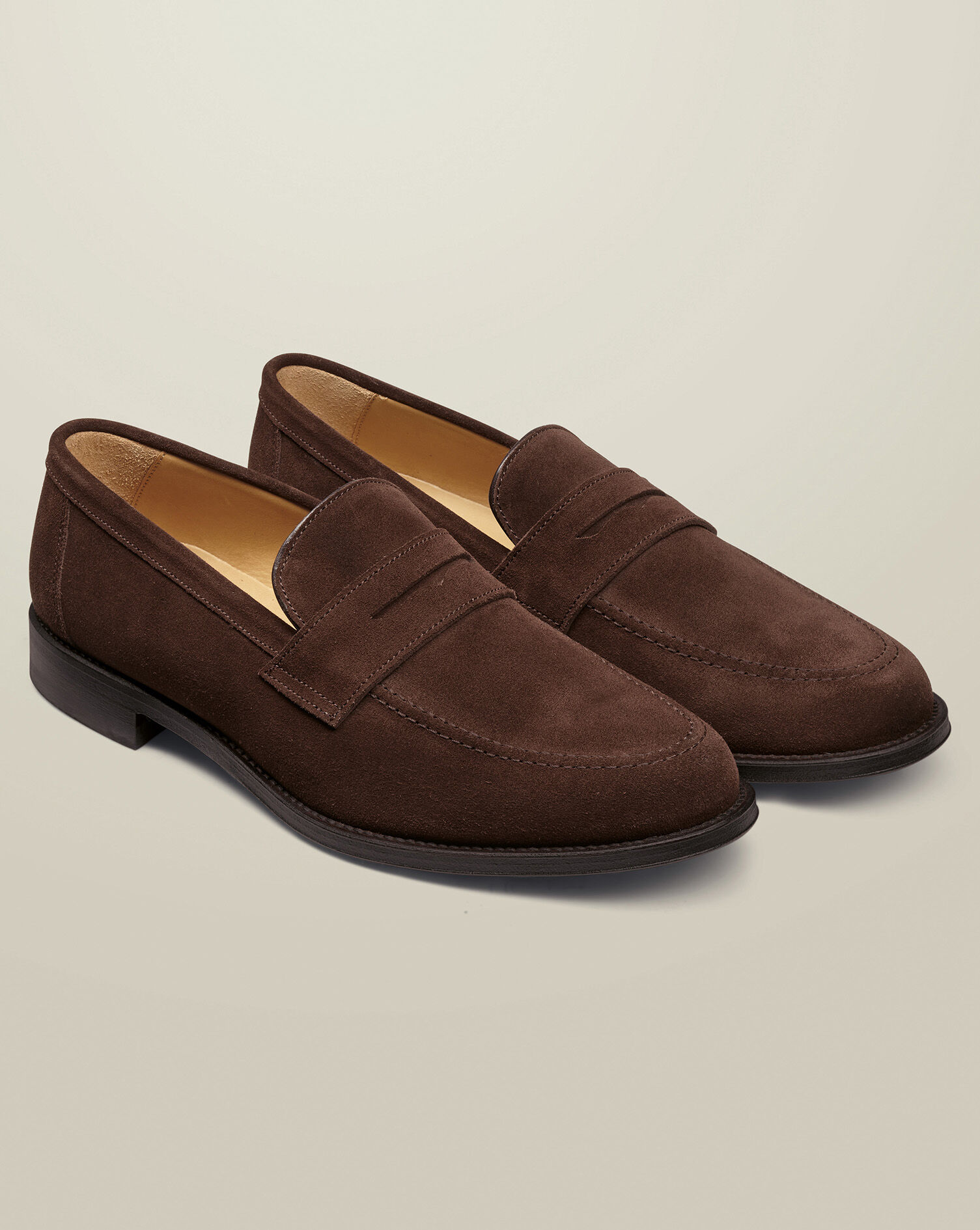 Suede Penny Loafers - Chocolate Brown