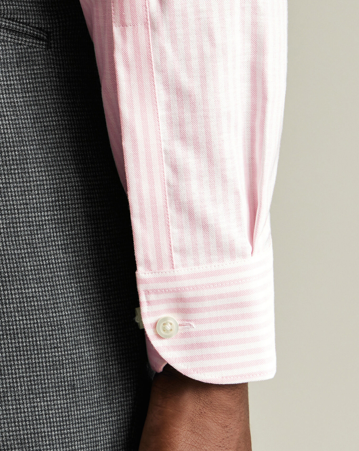 Non-Iron Stretch Oxford Stripe Shirt - Light Pink