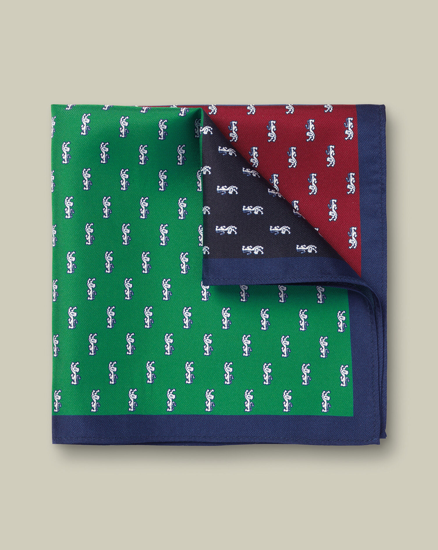 The Lions Quarter Silk Pocket Square - Cornflower Blue