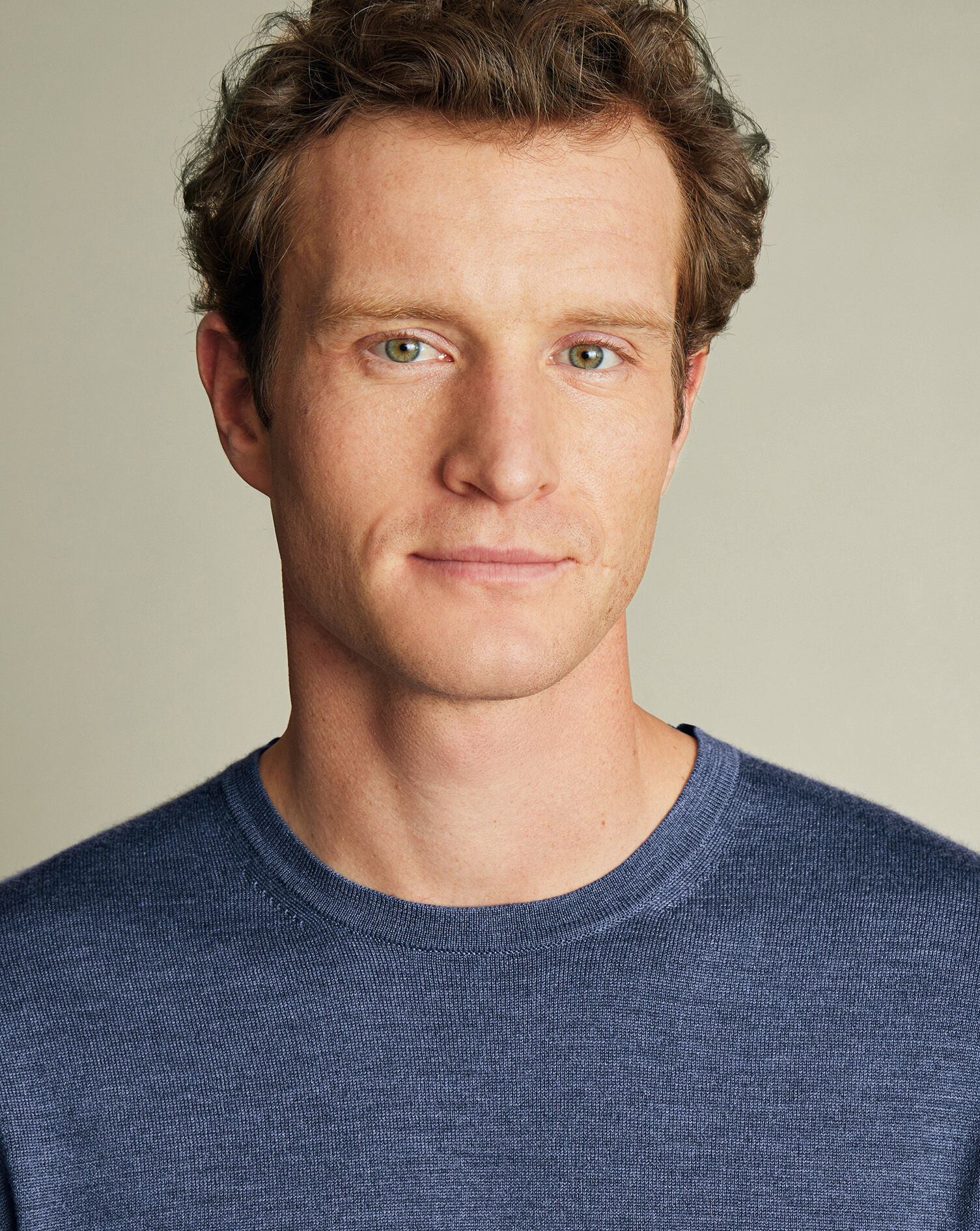 Merino Crew Neck Sweater - Indigo Melange