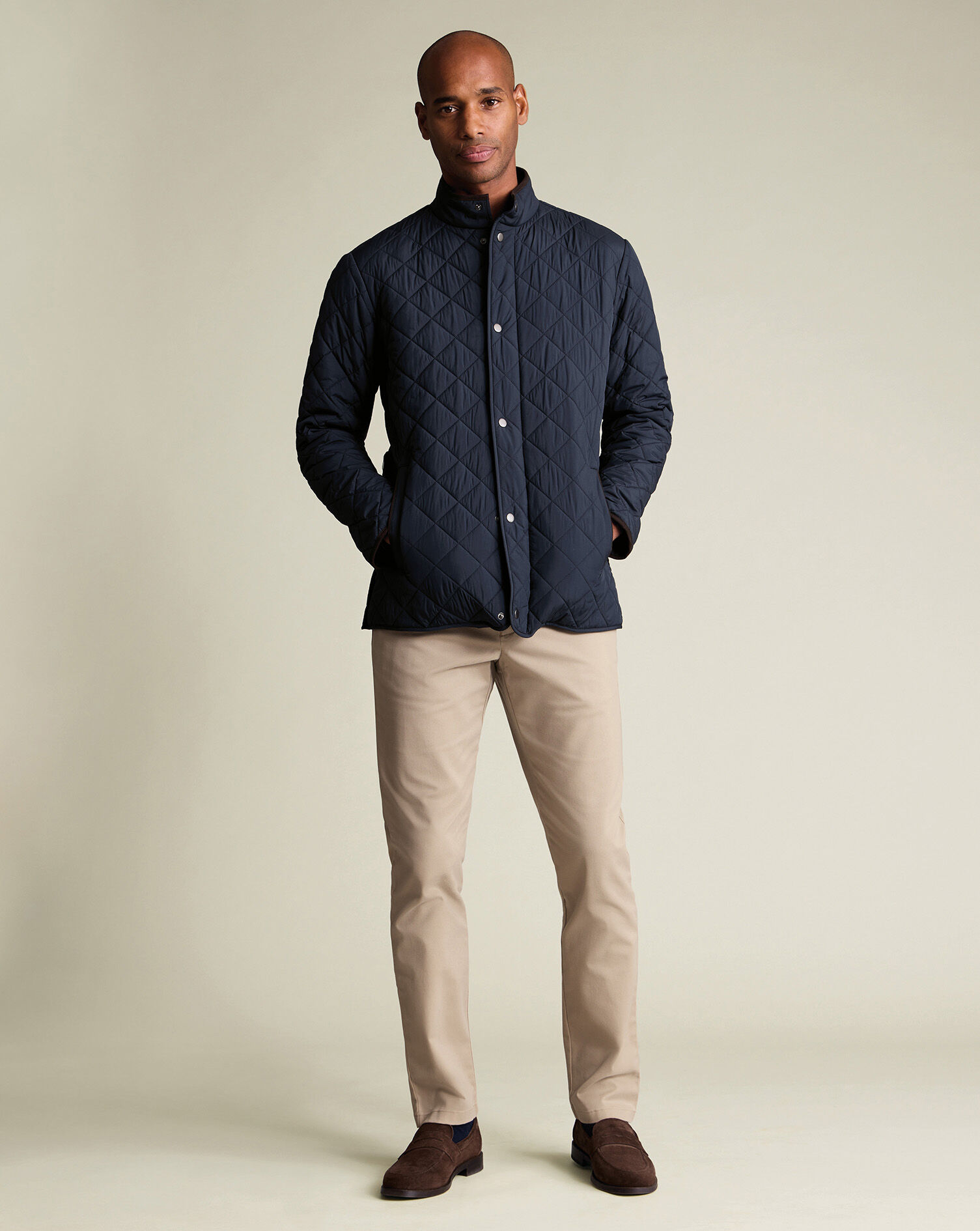 Diamond Quilted Jacket - Navy