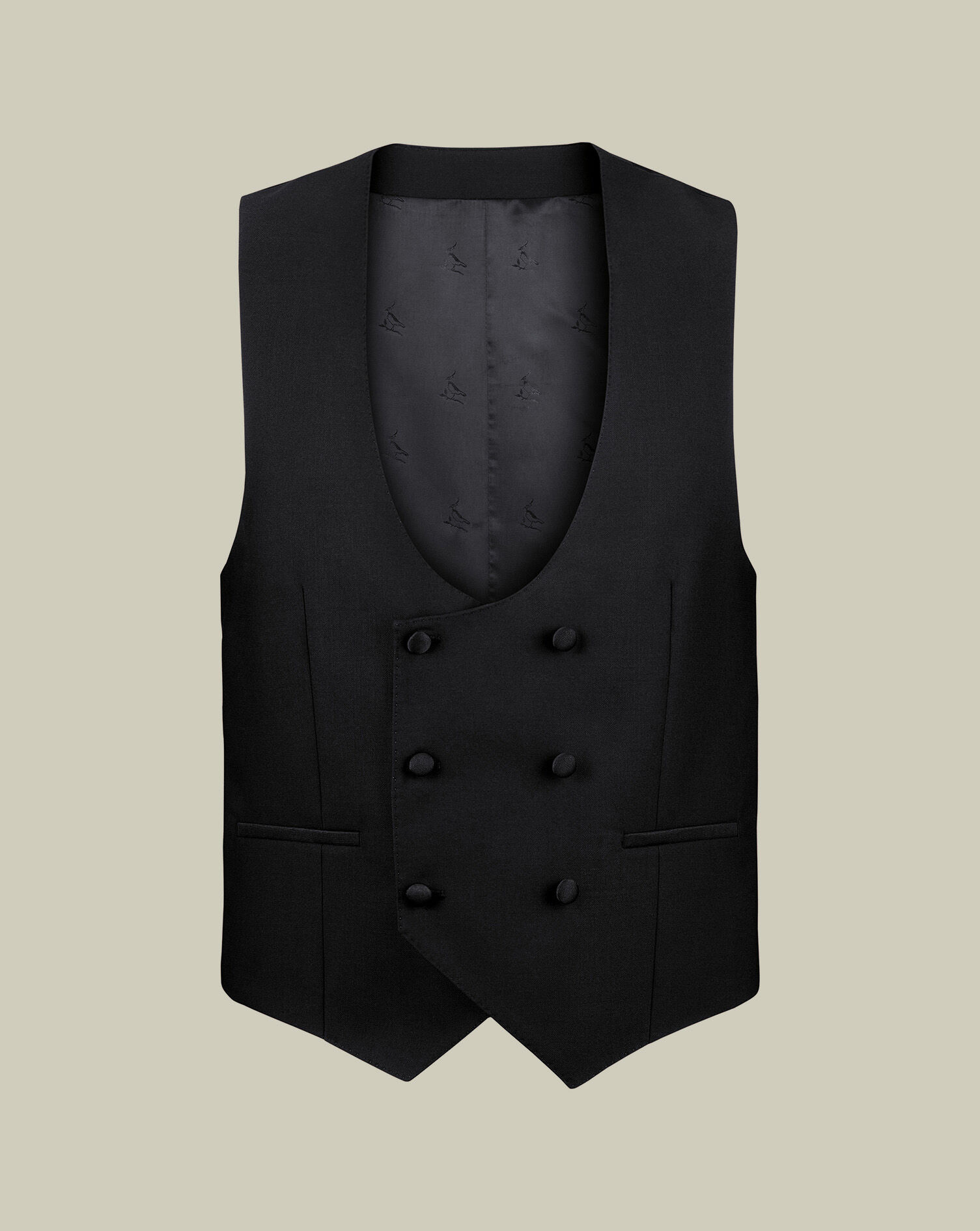 Tuxedo Double Breasted Vest - Black