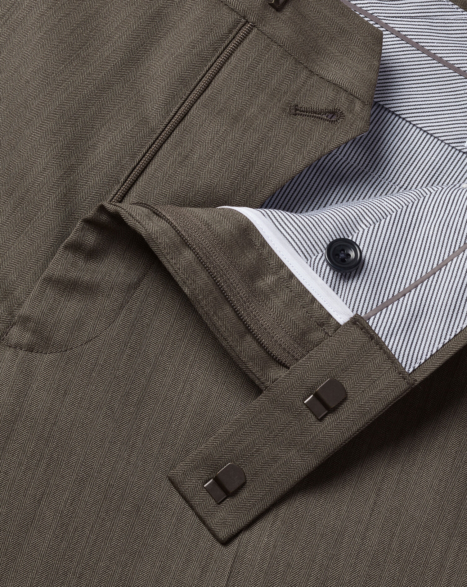 Ultimate Performance Herringbone Suit Pants - Mocha