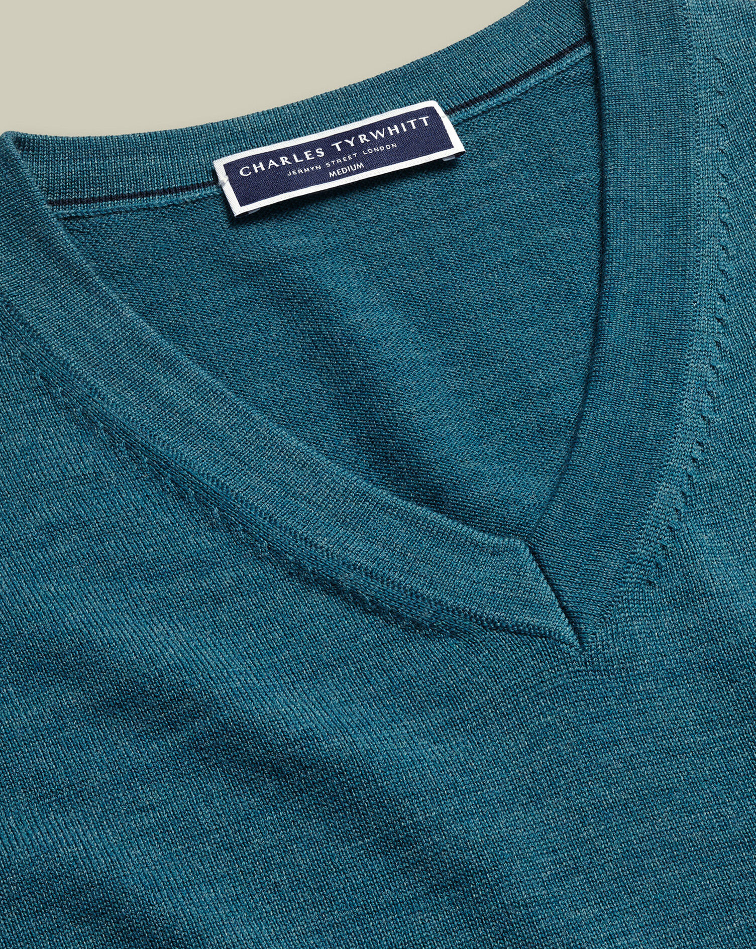Pure Merino V-Neck Sweater - Teal