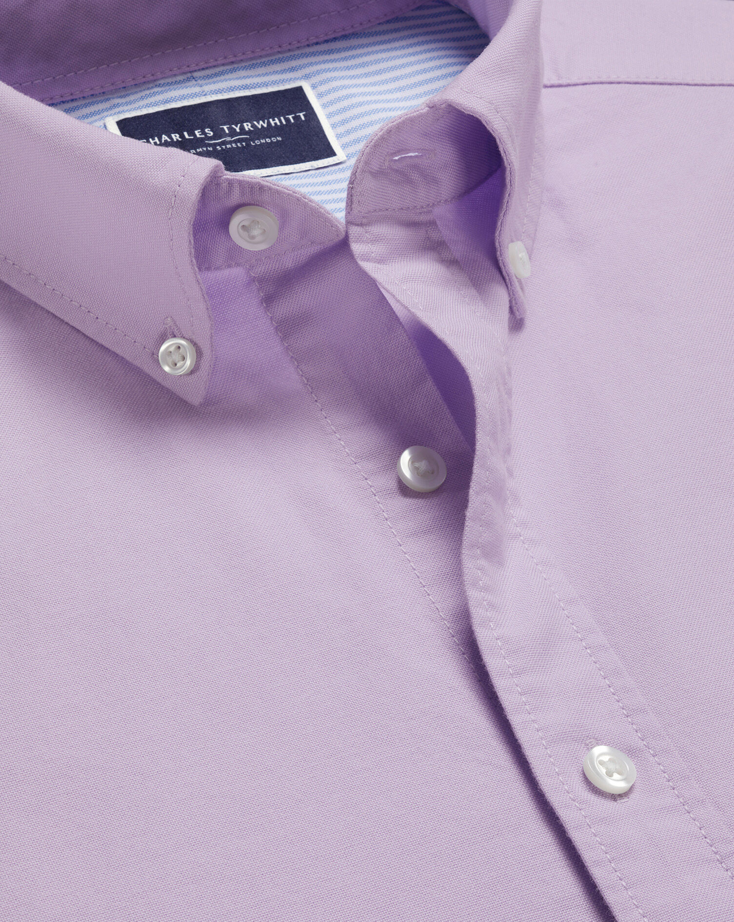SF Lilac Purple  Button-Down Collar Stretch Washed Oxford Shirt